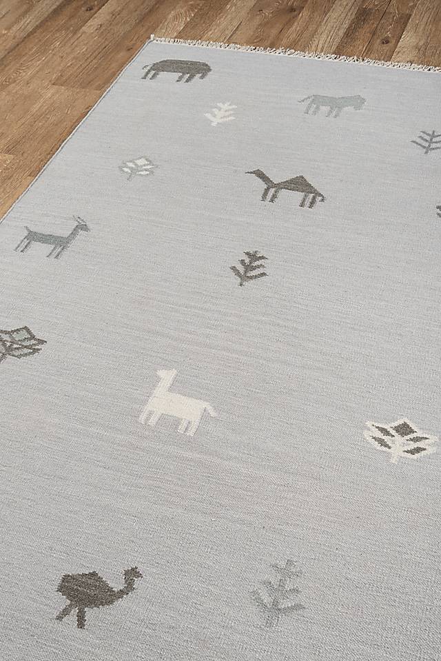 Kids Busy Meadow Gray 5' x 7'6 Rug - Thumbnail - Image 2
