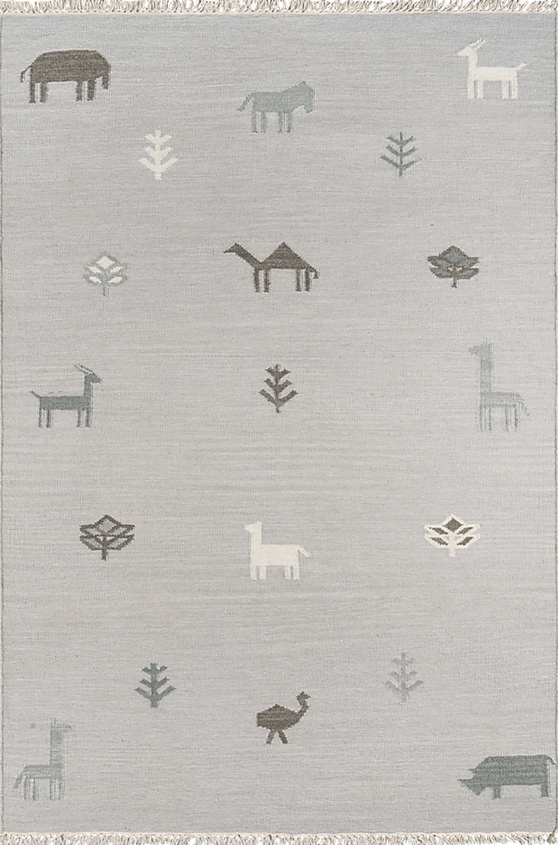 Kids Busy Meadow Gray 5' x 7'6 Rug - Image 1
