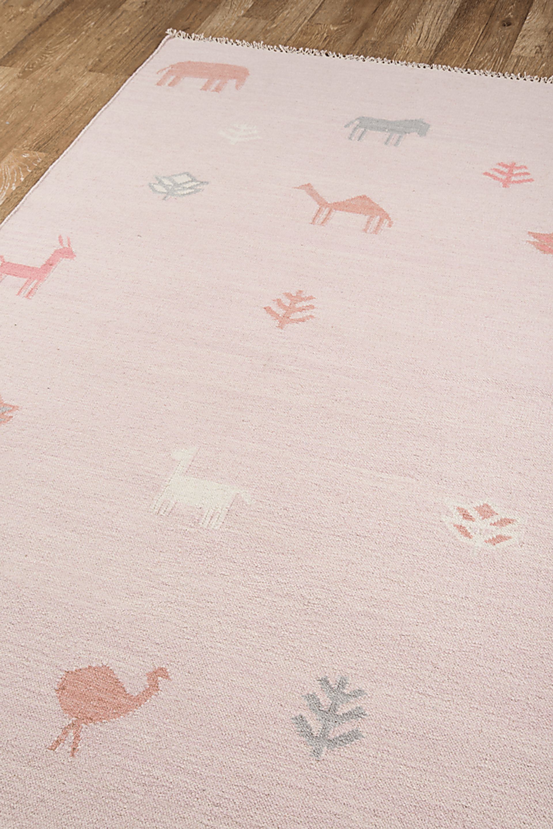 Kids Busy Meadow Pink 3'6 x 5'6 Rug - Image 2