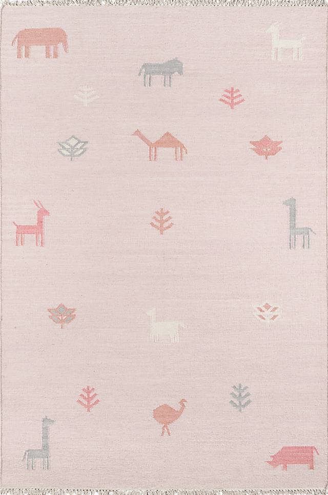 Kids Busy Meadow Pink 3'6 x 5'6 Rug - Thumbnail - Image 1