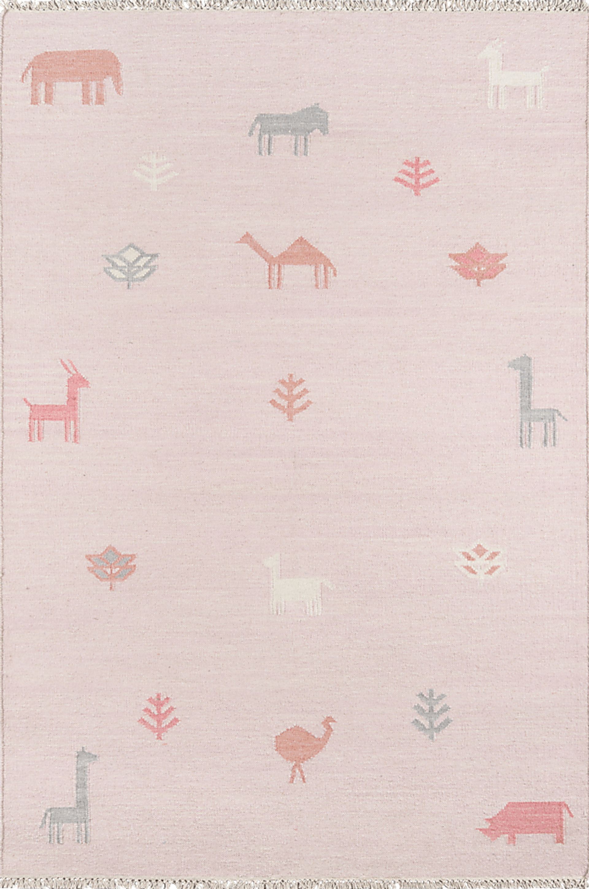 Kids Busy Meadow Pink 3'6 x 5'6 Rug - Image 1