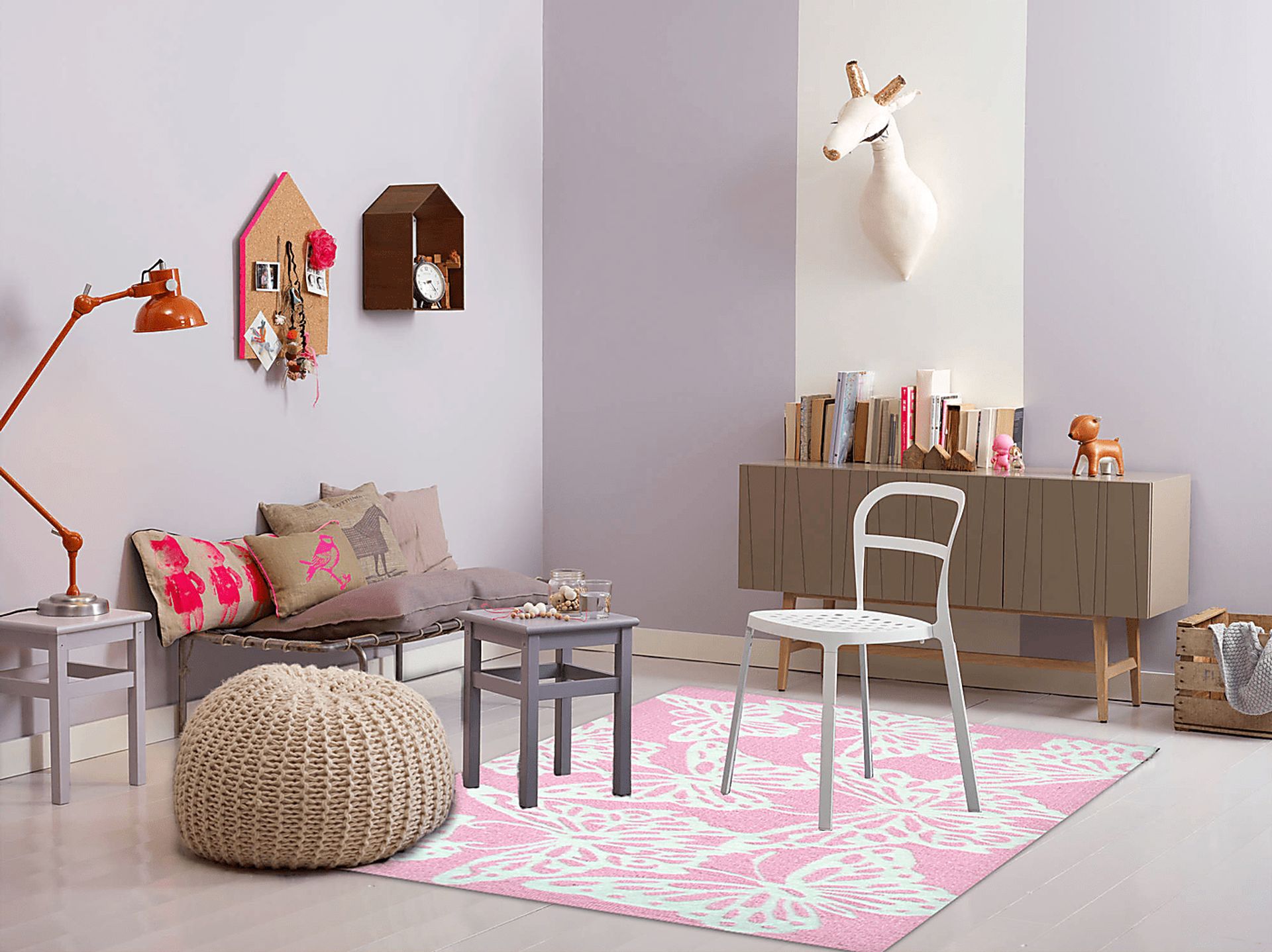 Kids Butter Flutter Pink 2'8 x 4'8 Rug - Image 2