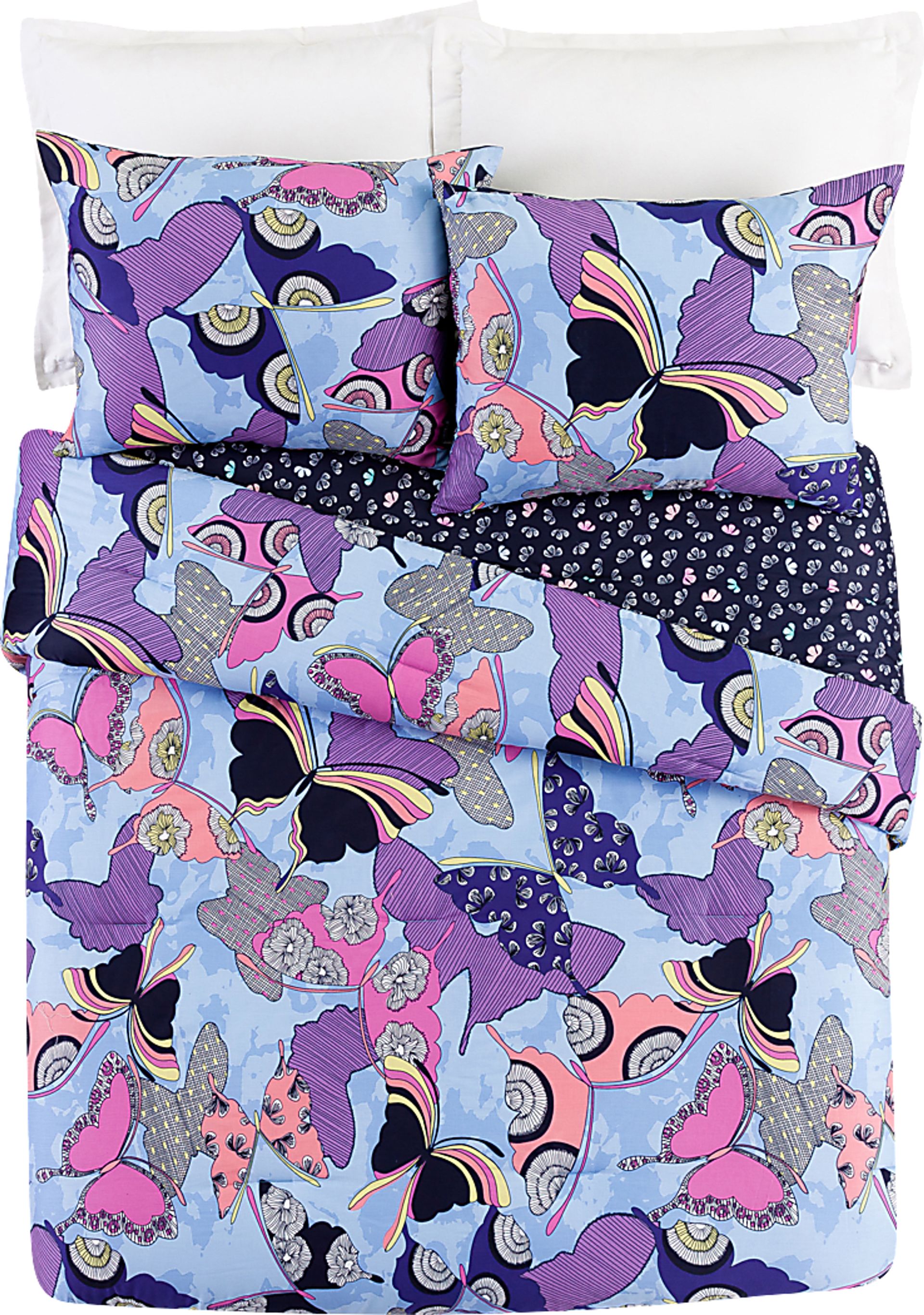 Kids Butterfly Collage Blue 2 Pc Twin/Twin XL Comforter Set - Image 4