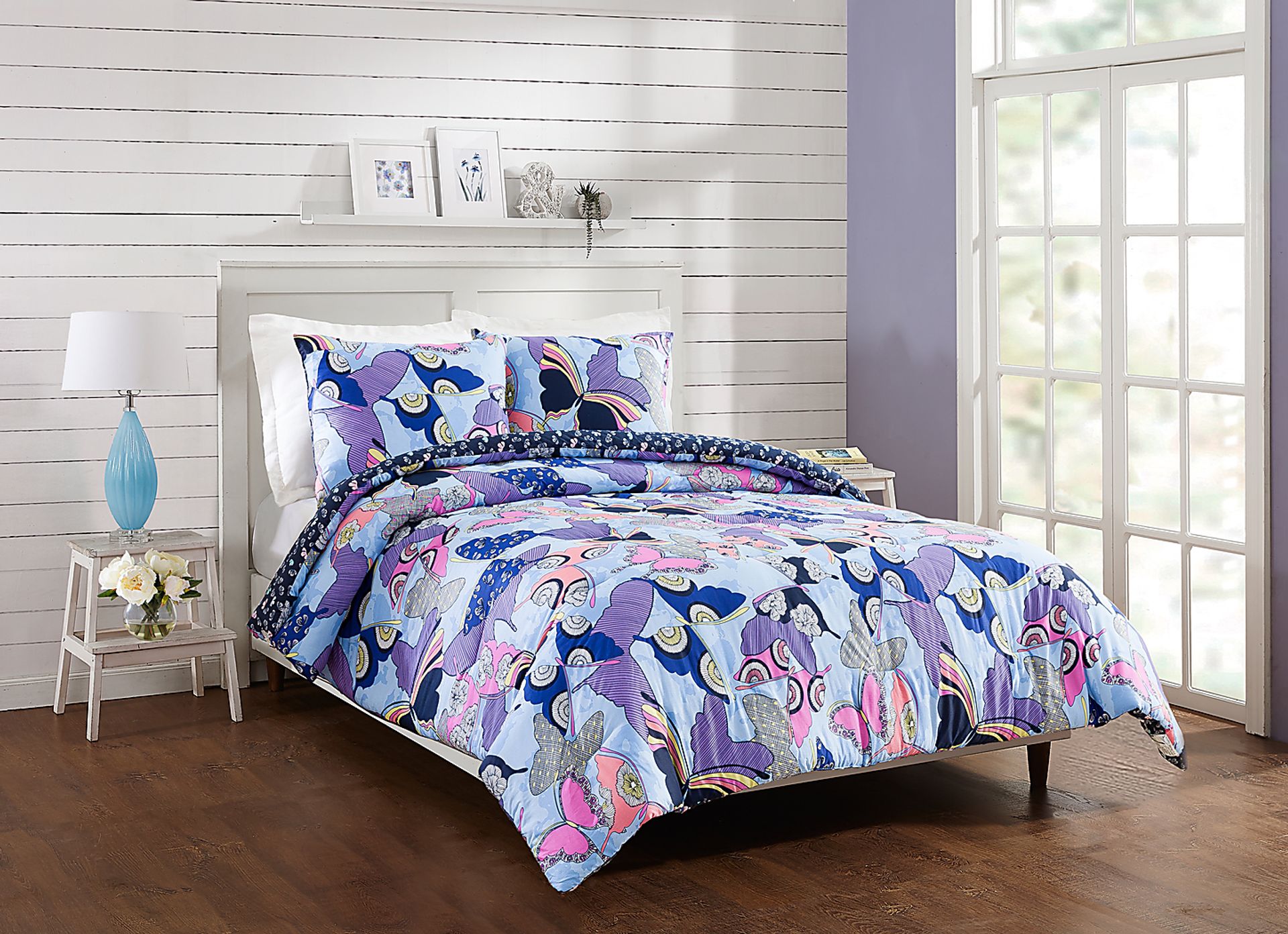 Kids Butterfly Collage Blue 2 Pc Twin/Twin XL Comforter Set - Image 1