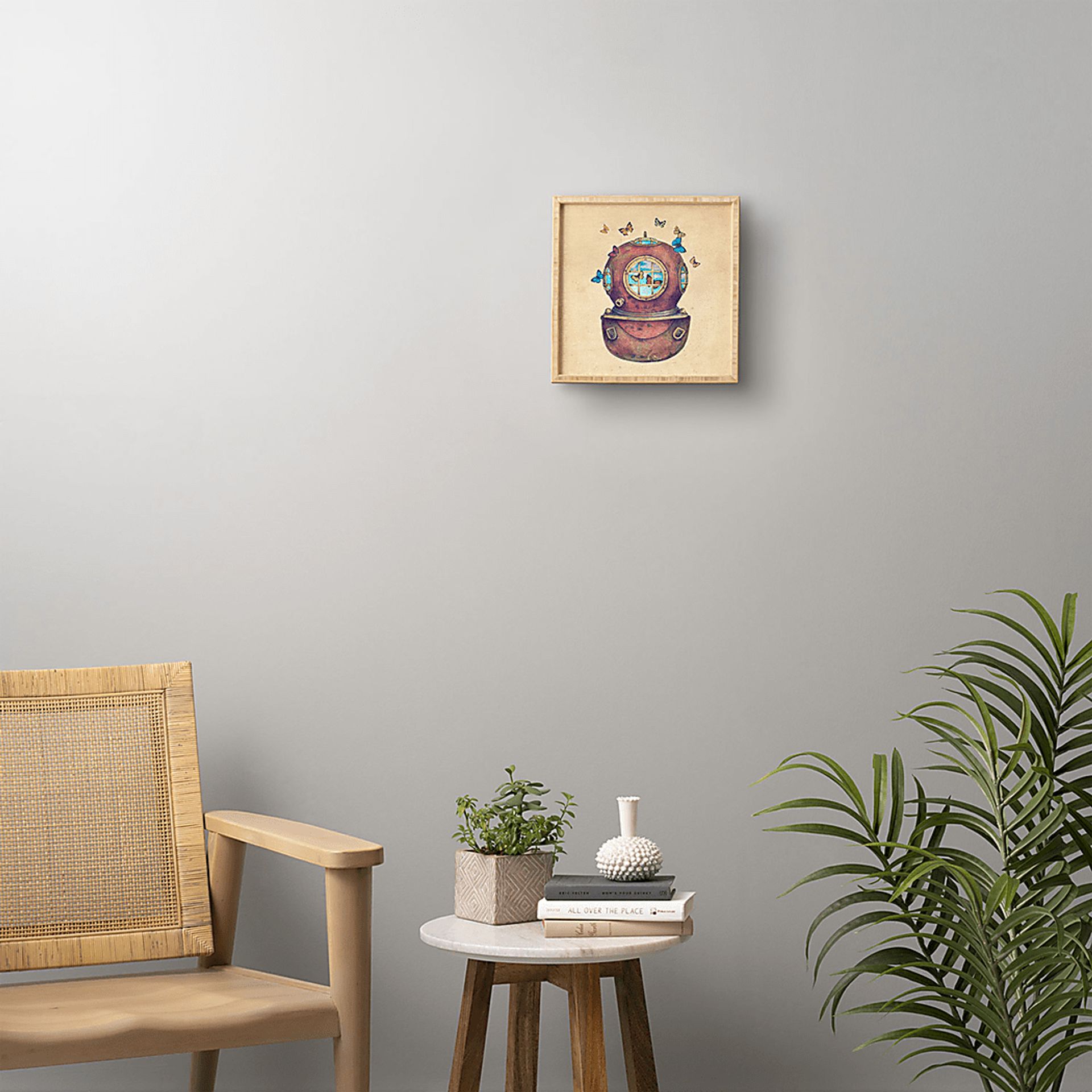 Kids Butterfly Daydream Beige Wall Art - Image 2