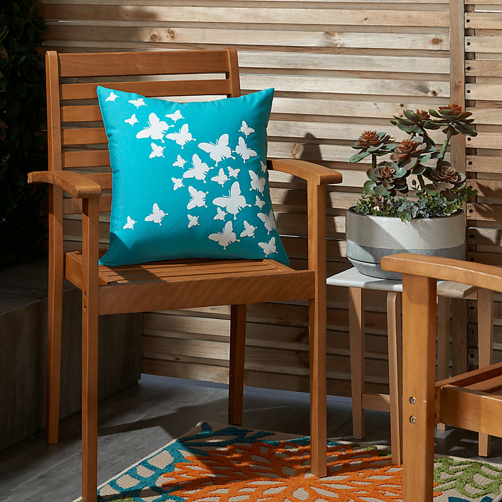 Kids Butterfly Flutter Teal Accent Pillow - Image 3