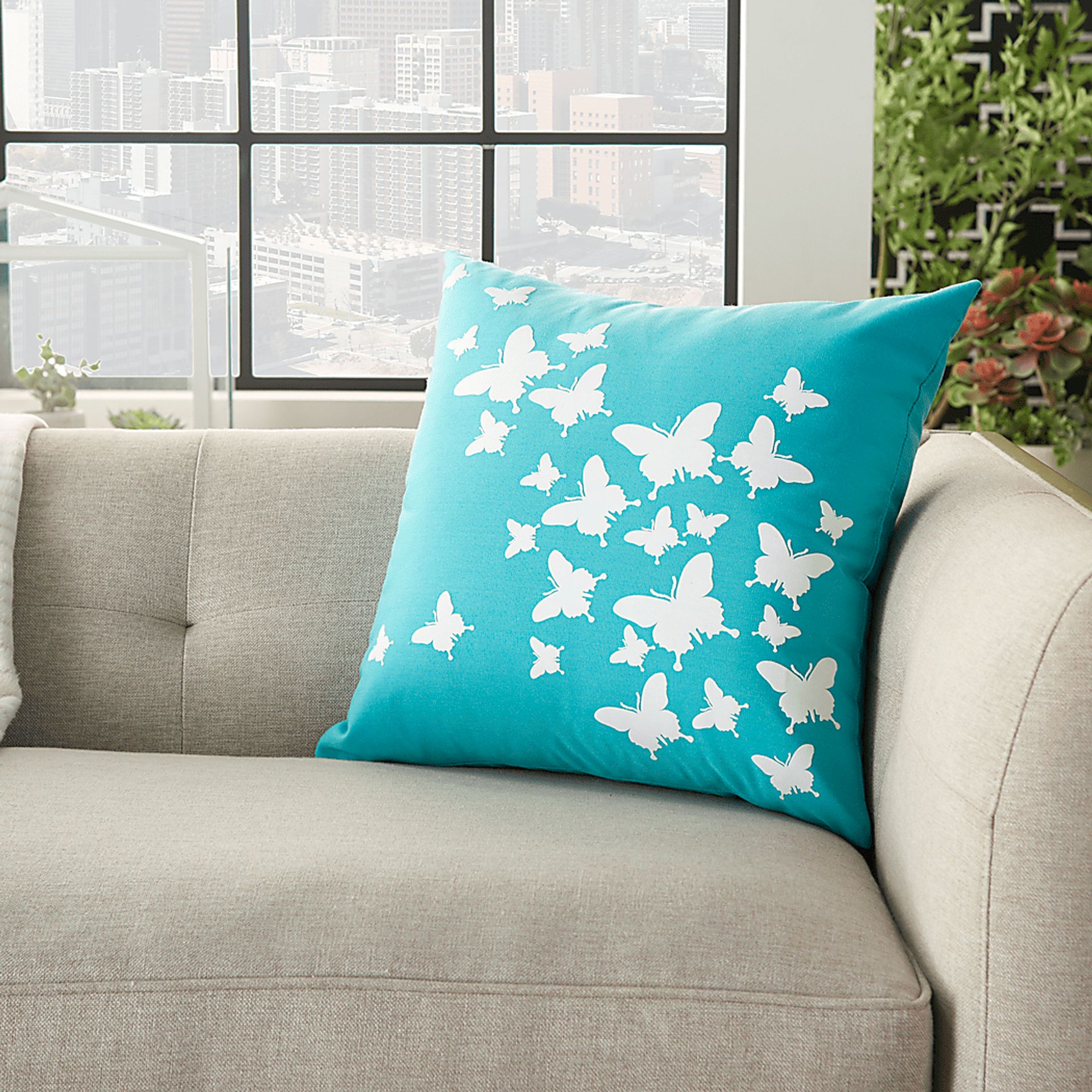 Kids Butterfly Flutter Teal Accent Pillow - Image 5