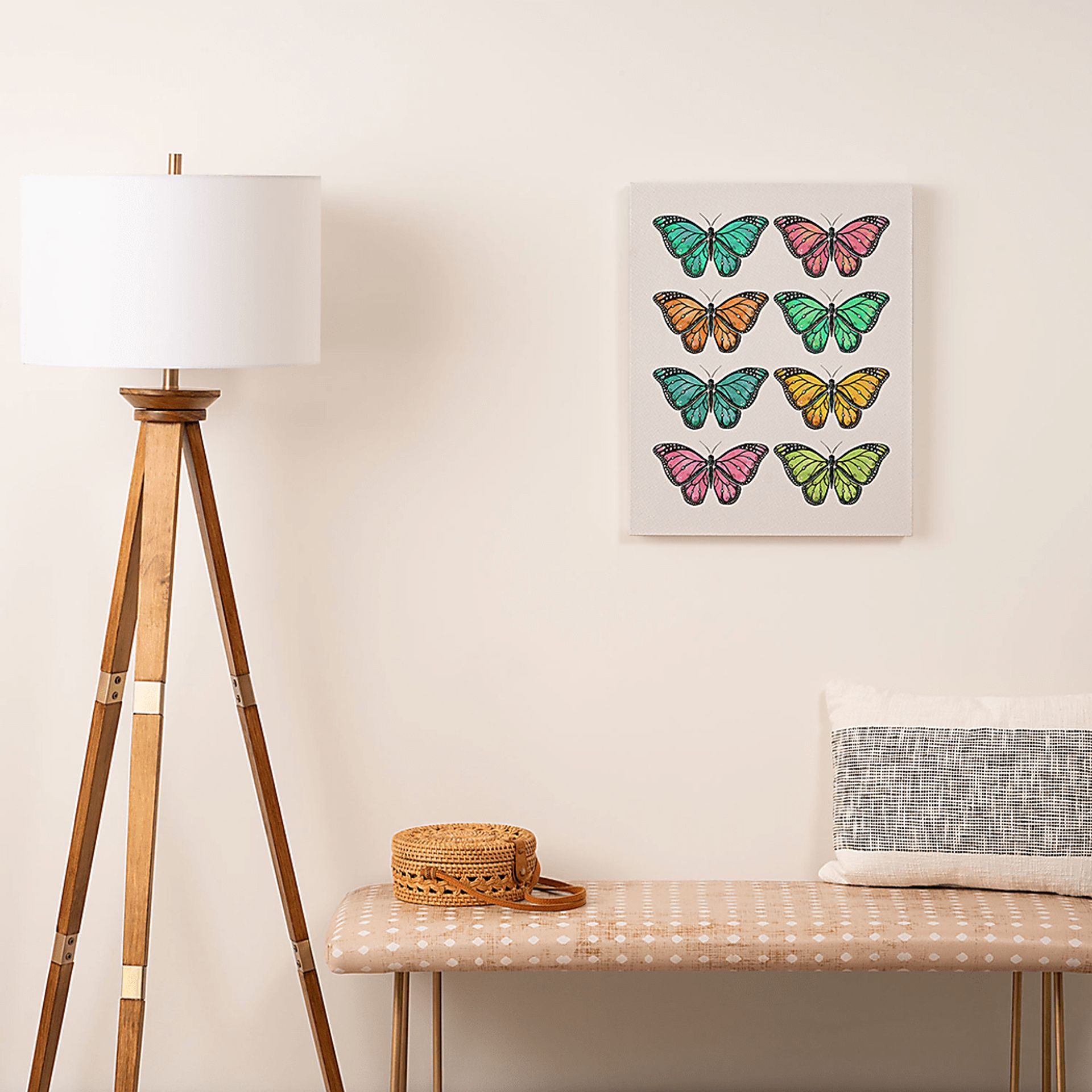 Kids Butterfly Gallery I White Artwork - Image 2