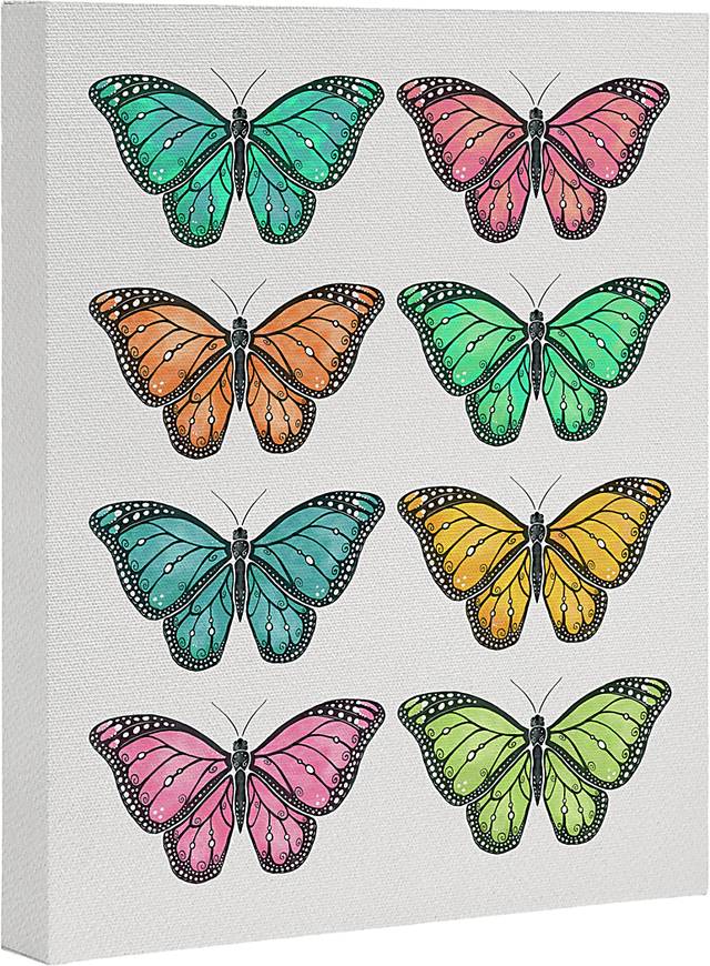 Kids Butterfly Gallery I White Artwork - Thumbnail - Image 1