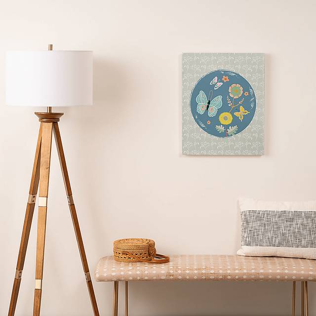 Kids Butterfly Globe I Blue Artwork - Thumbnail - Image 2