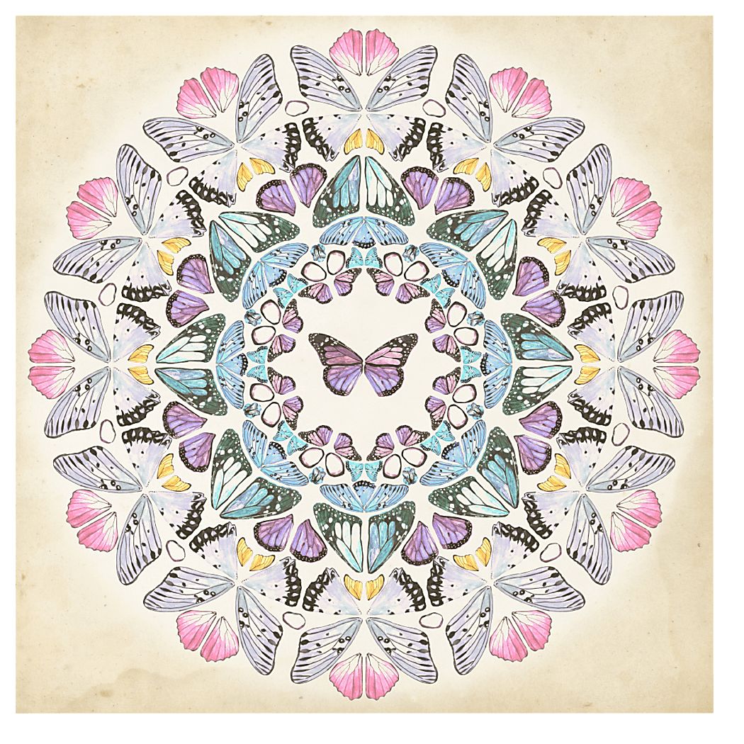 Kids Butterfly Medallion Purple Artwrok