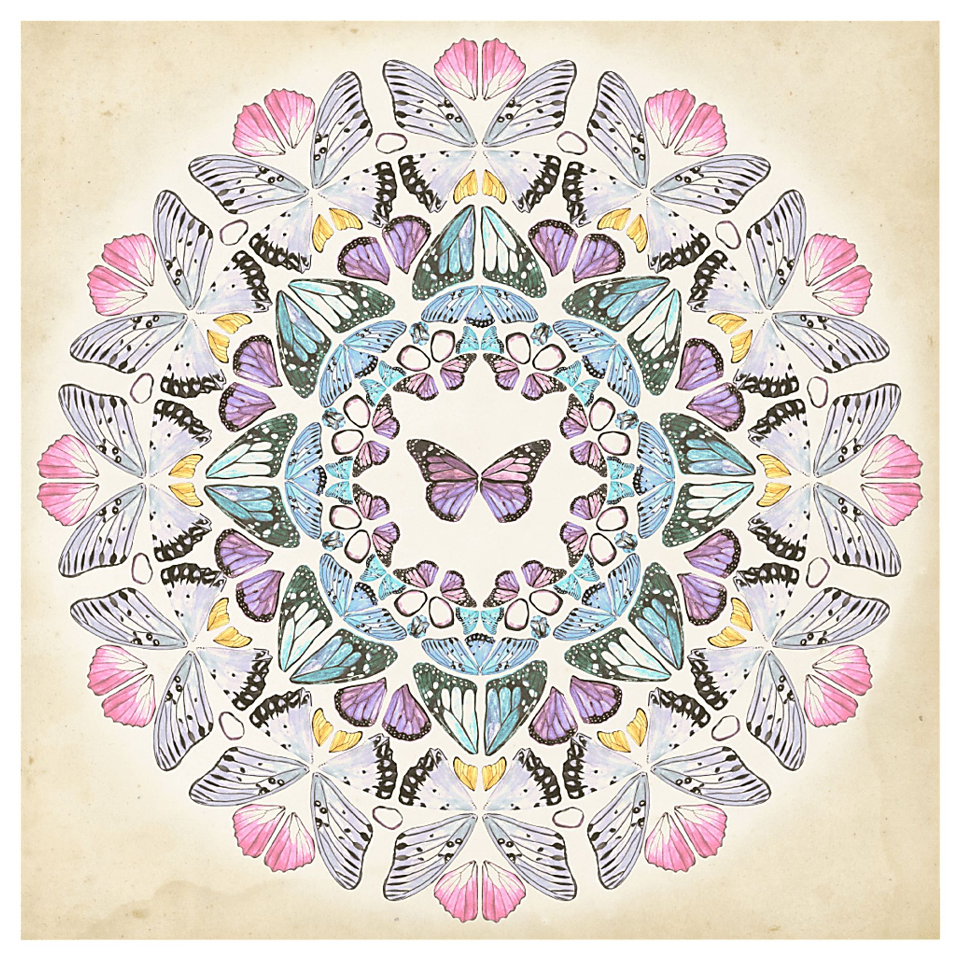 Kids Butterfly Medallion Purple Artwrok - Image 1