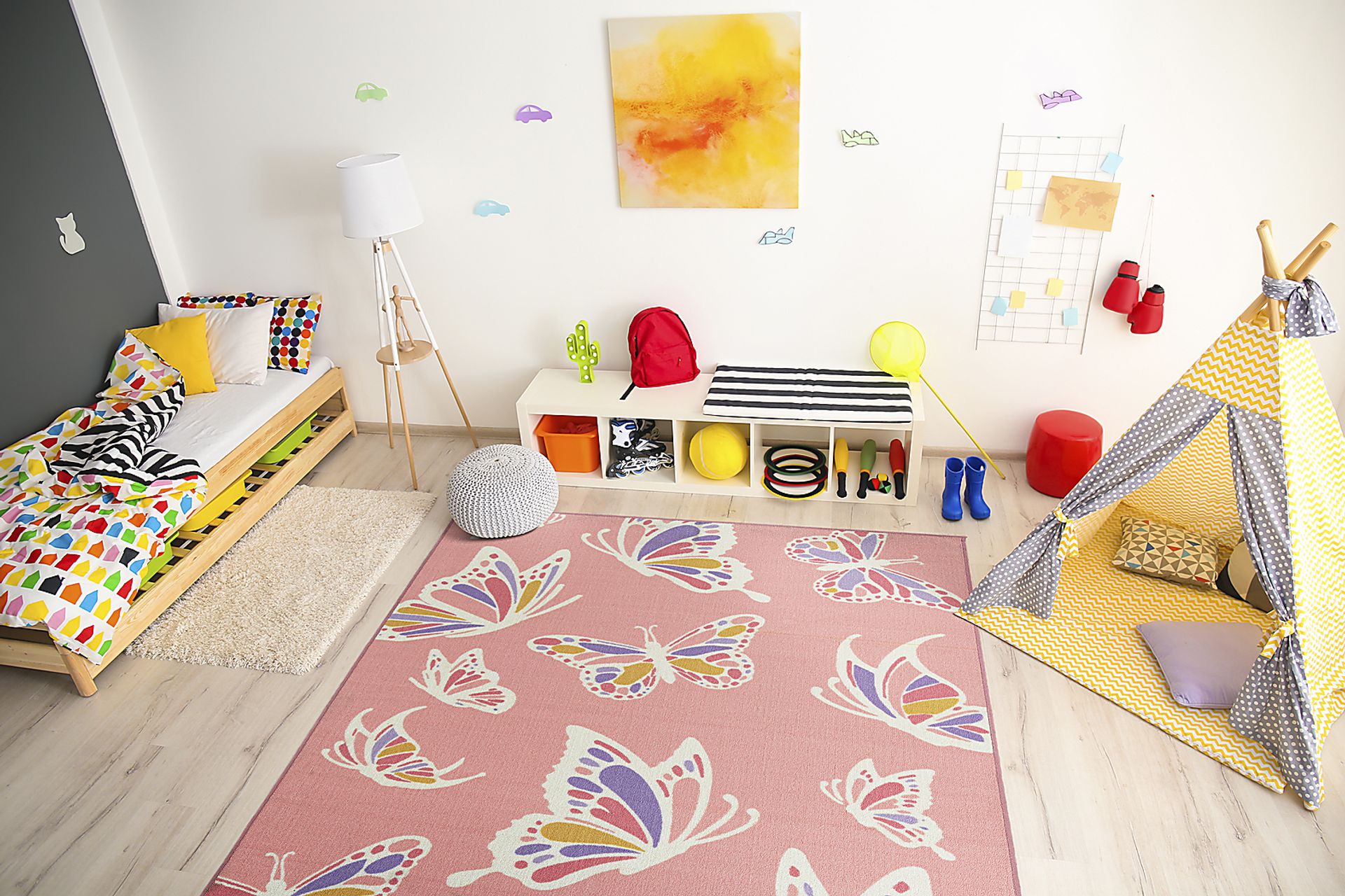 Kids Butterfly Spice Pink 5' x 7' Rug - Image 2