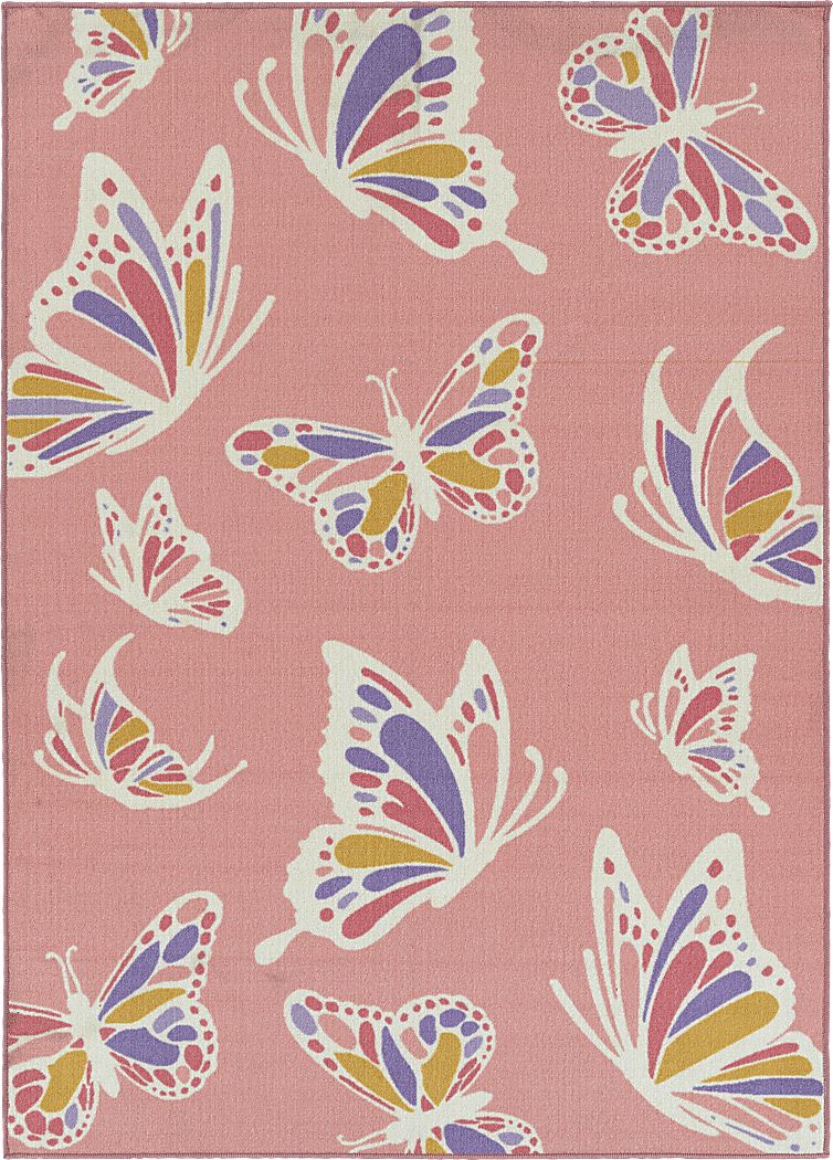 Kids Butterfly Spice Pink 5' x 7' Rug