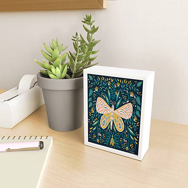 Kids Butterfly Symmetry Green Mini Framed Art - Thumbnail - Image 2