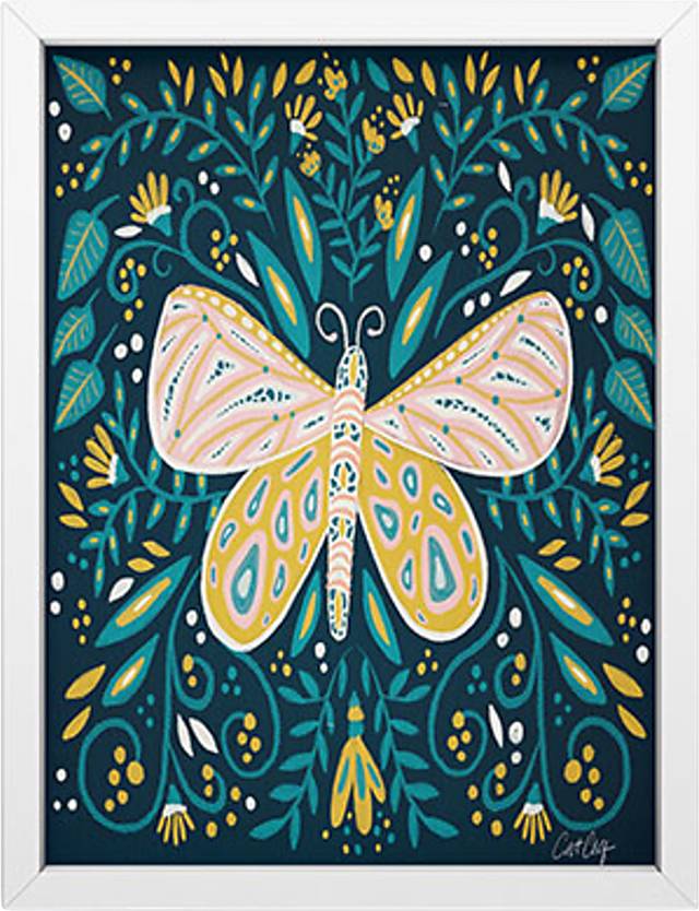 Kids Butterfly Symmetry Green Mini Framed Art - Thumbnail - Image 1