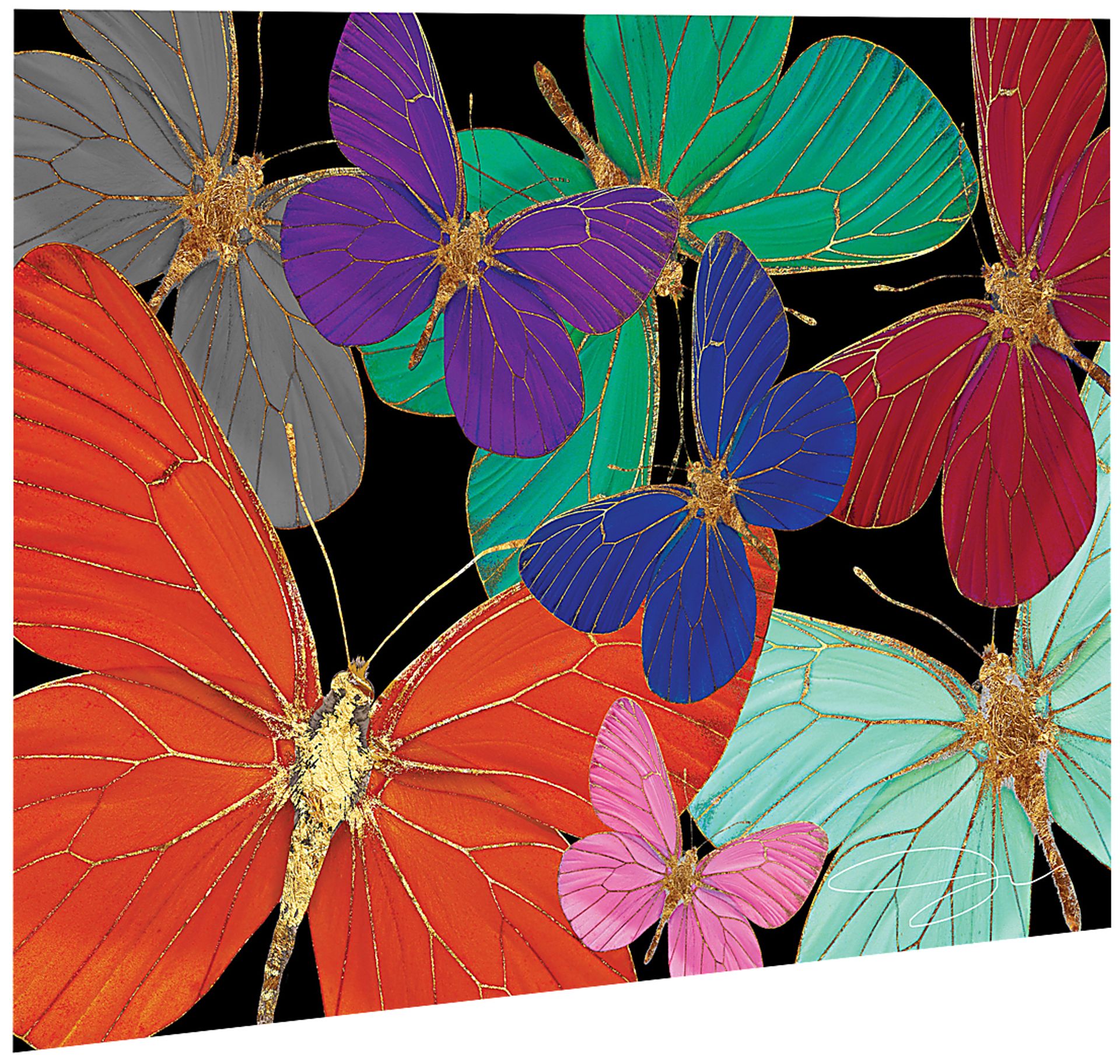 Kids Butterfly World Rainbow Glass Wall Art - Image 2