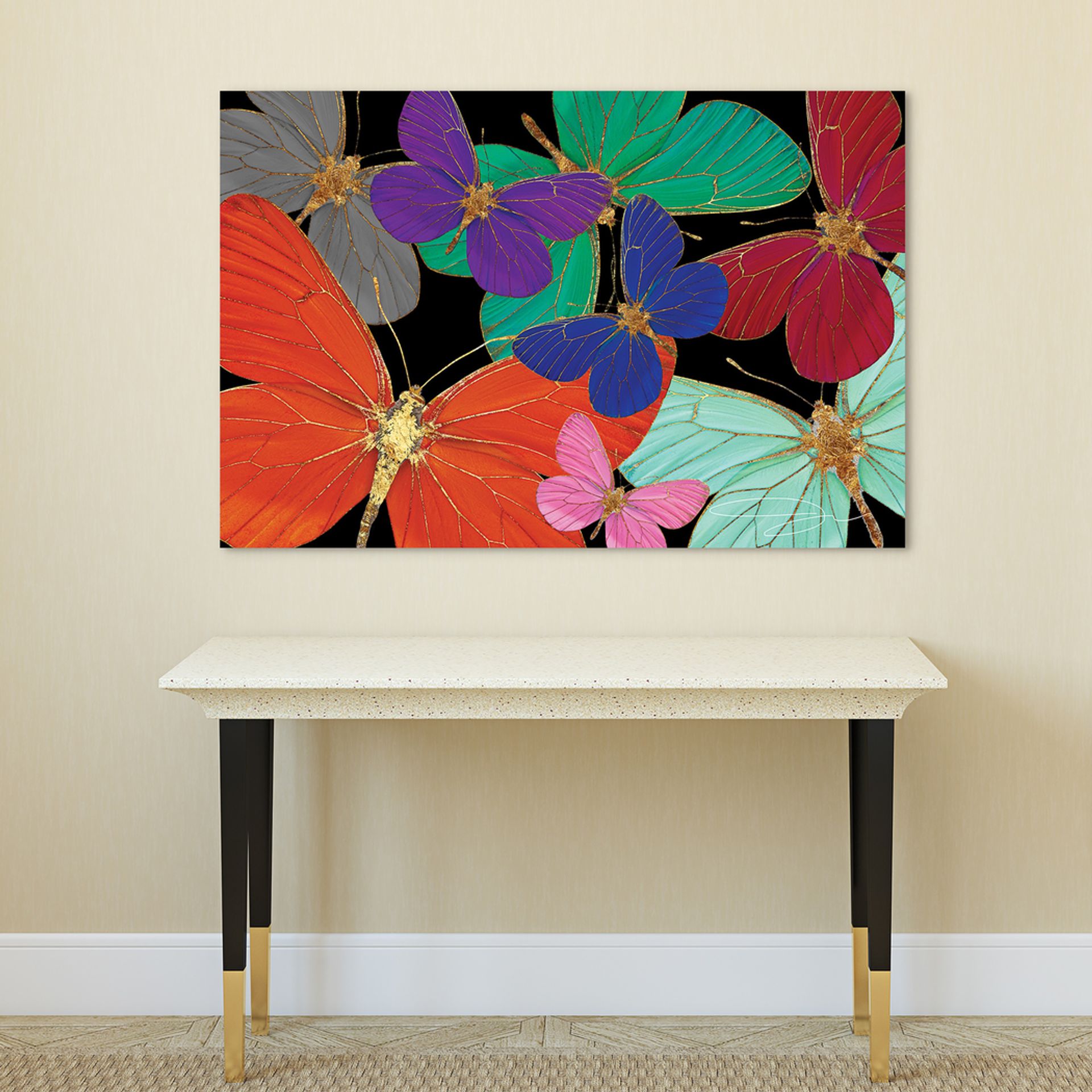 Kids Butterfly World Rainbow Glass Wall Art - Image 5