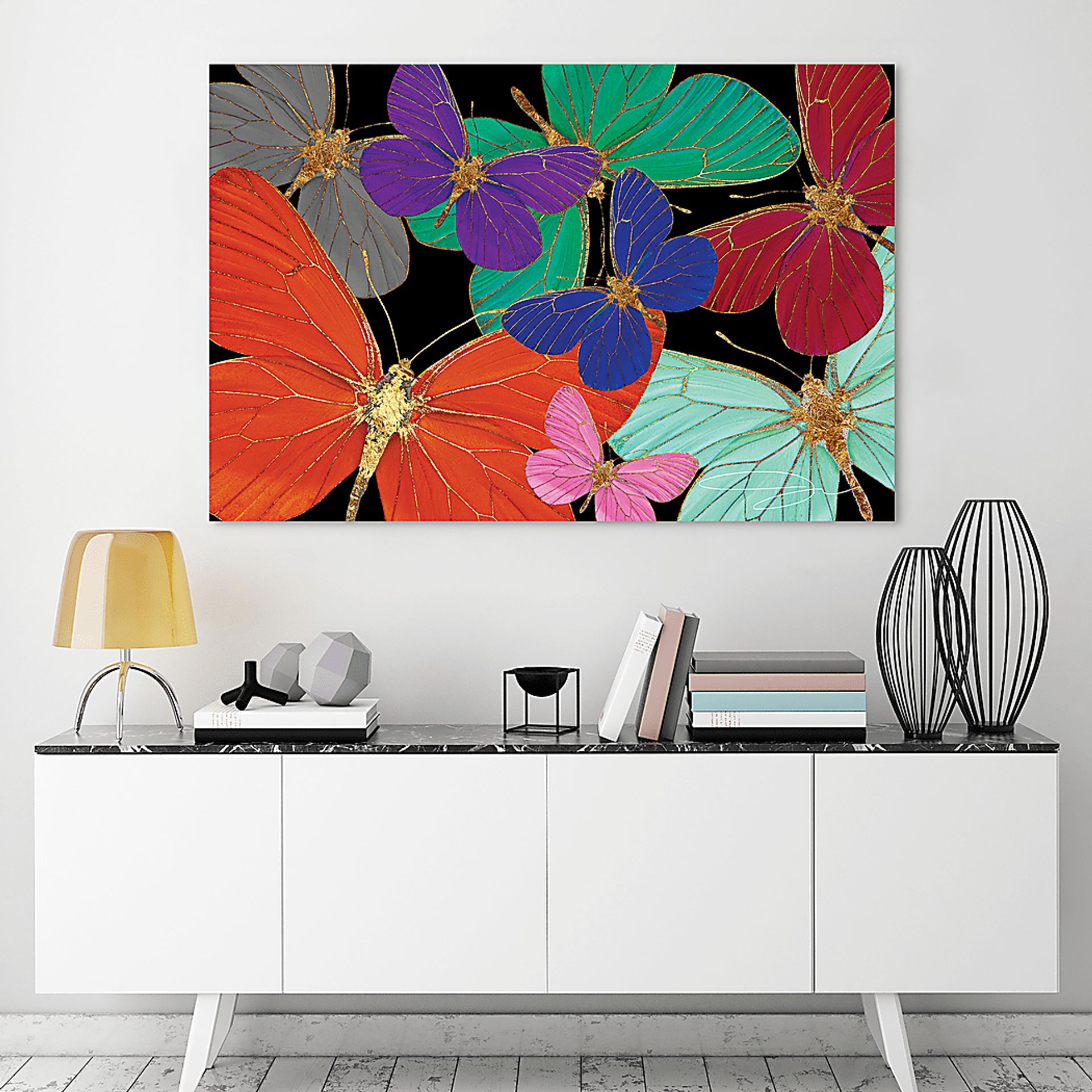 Kids Butterfly World Rainbow Glass Wall Art - Image 6