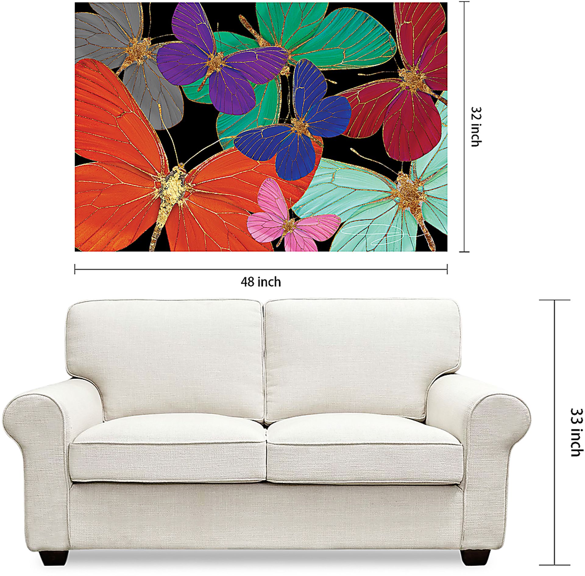 Kids Butterfly World Rainbow Glass Wall Art - Image 7