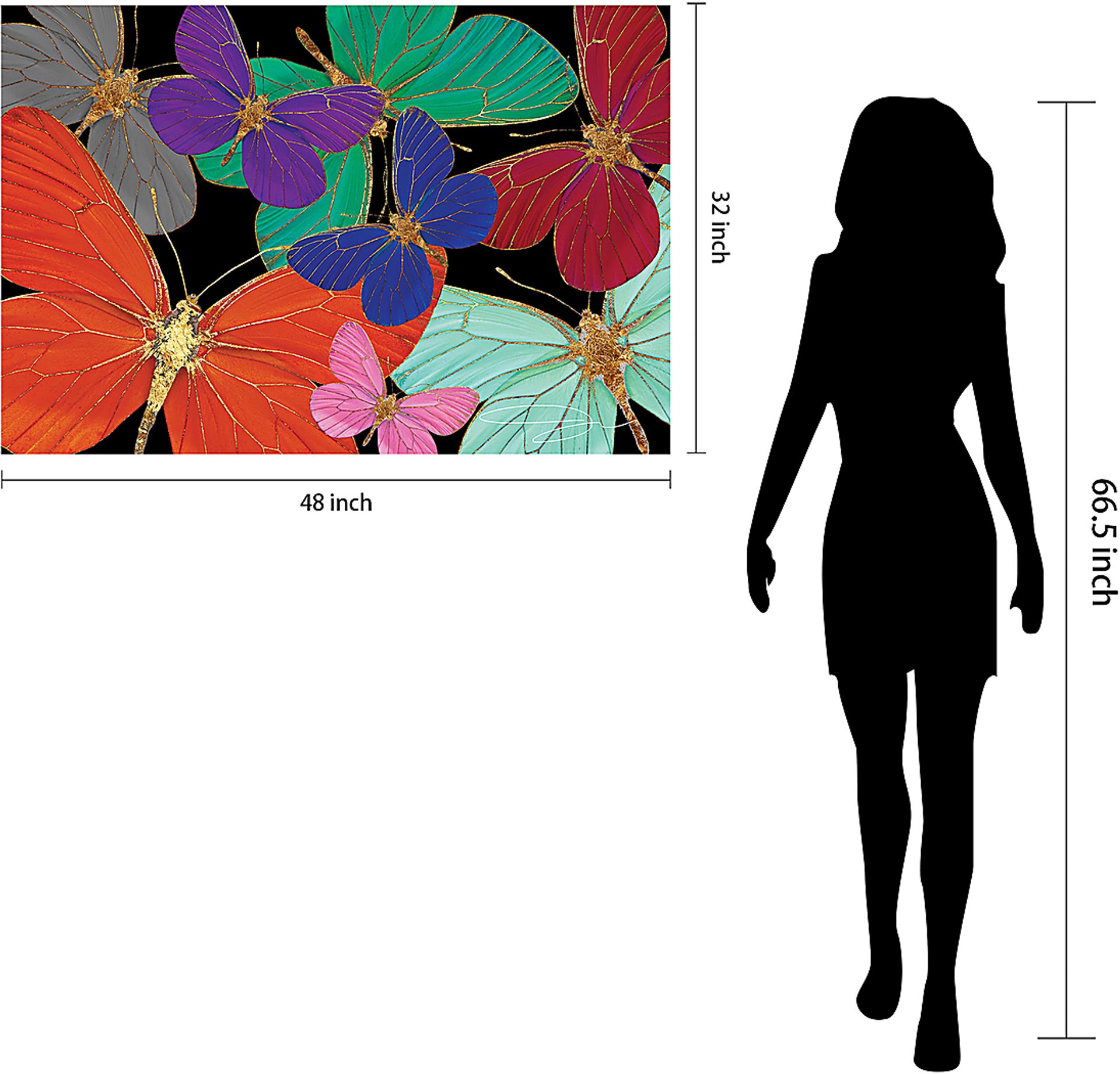 Kids Butterfly World Rainbow Glass Wall Art - Image 8