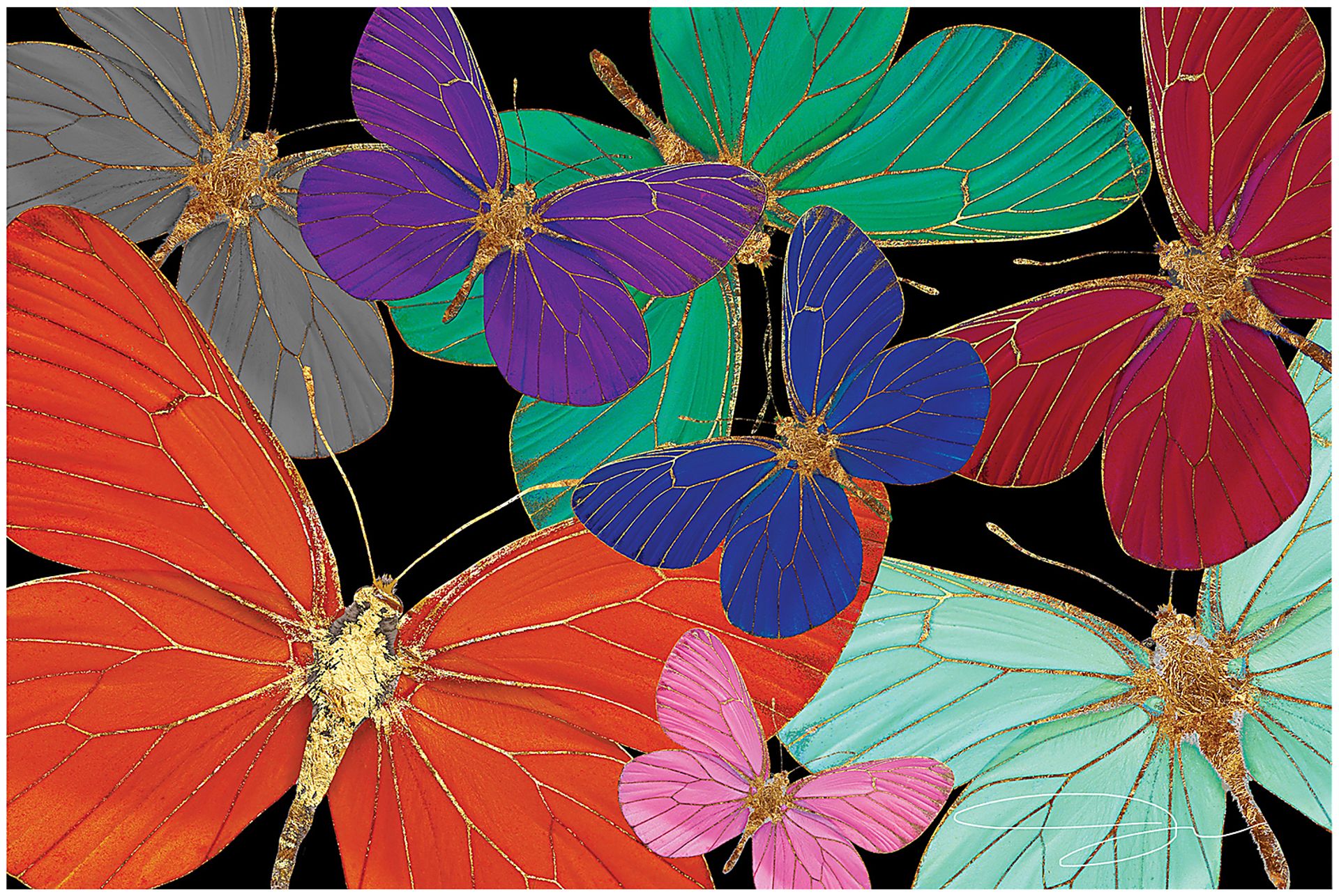 Kids Butterfly World Rainbow Glass Wall Art - Image 1