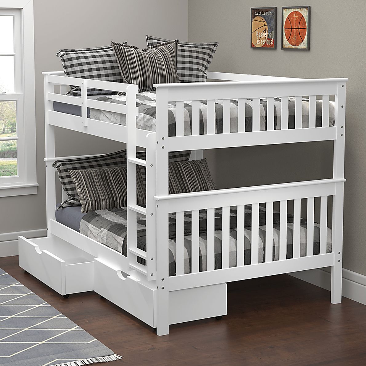Kids Cabacier White Full/Full Bunk Bed