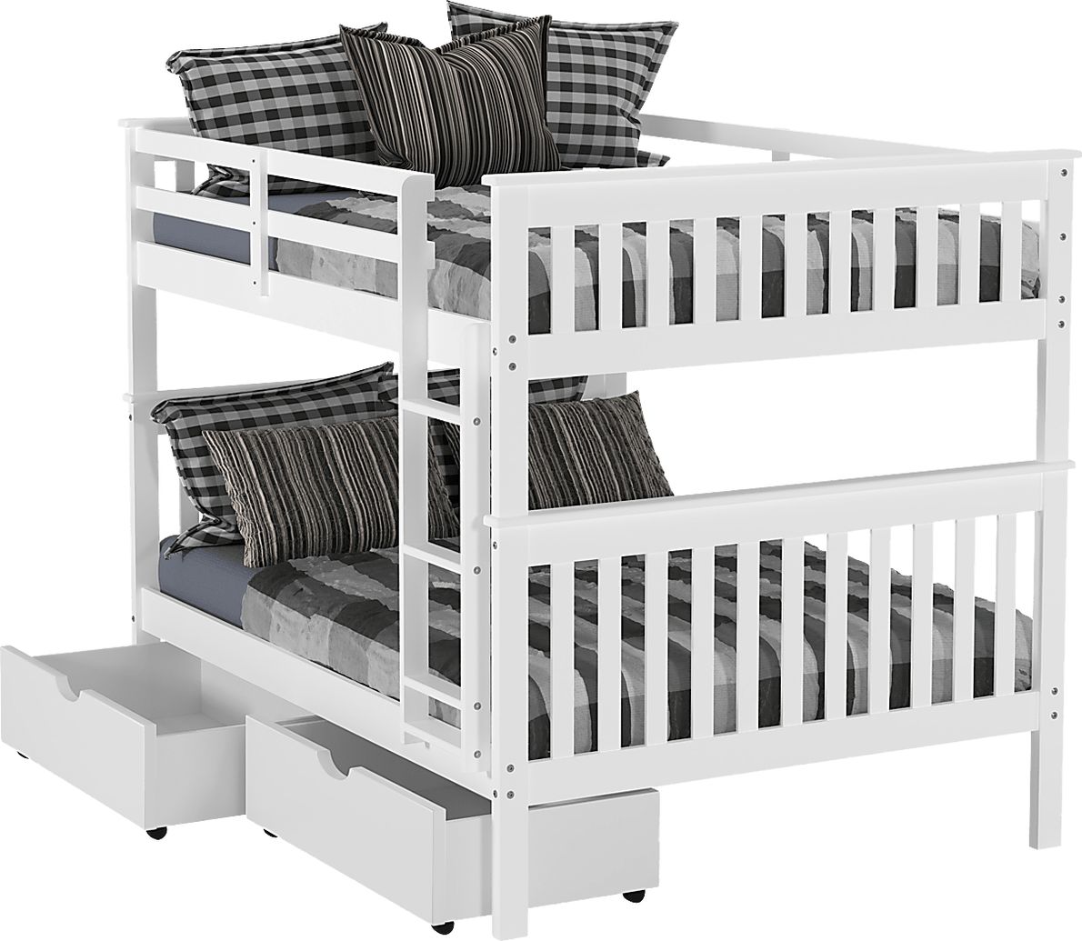 Kids Cabacier White Full/Full Bunk Bed