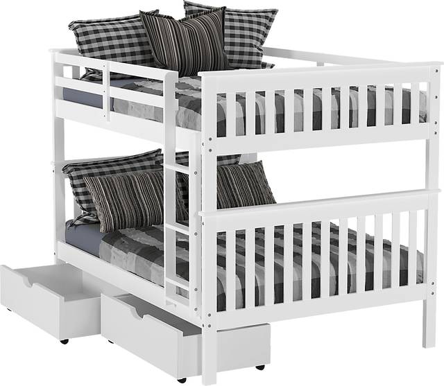 Kids Cabacier White Full/Full Bunk Bed - Thumbnail - Image 1