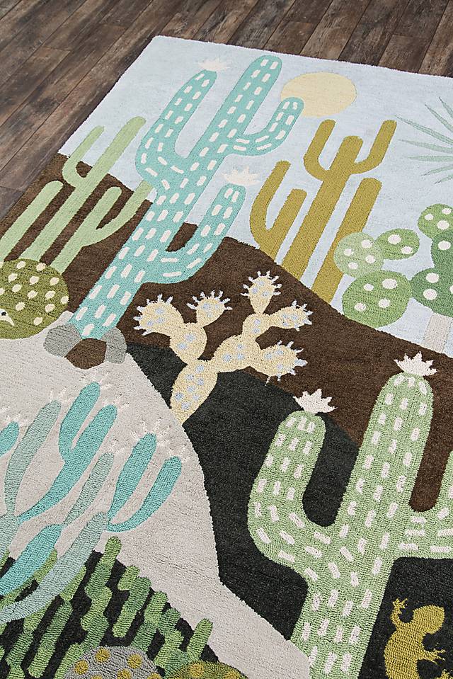Kids Cactus Family Gray 3' x 5' Rug - Thumbnail - Image 2