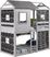 Kids Caely Camo Twin/Twin Gray Bunk Bed