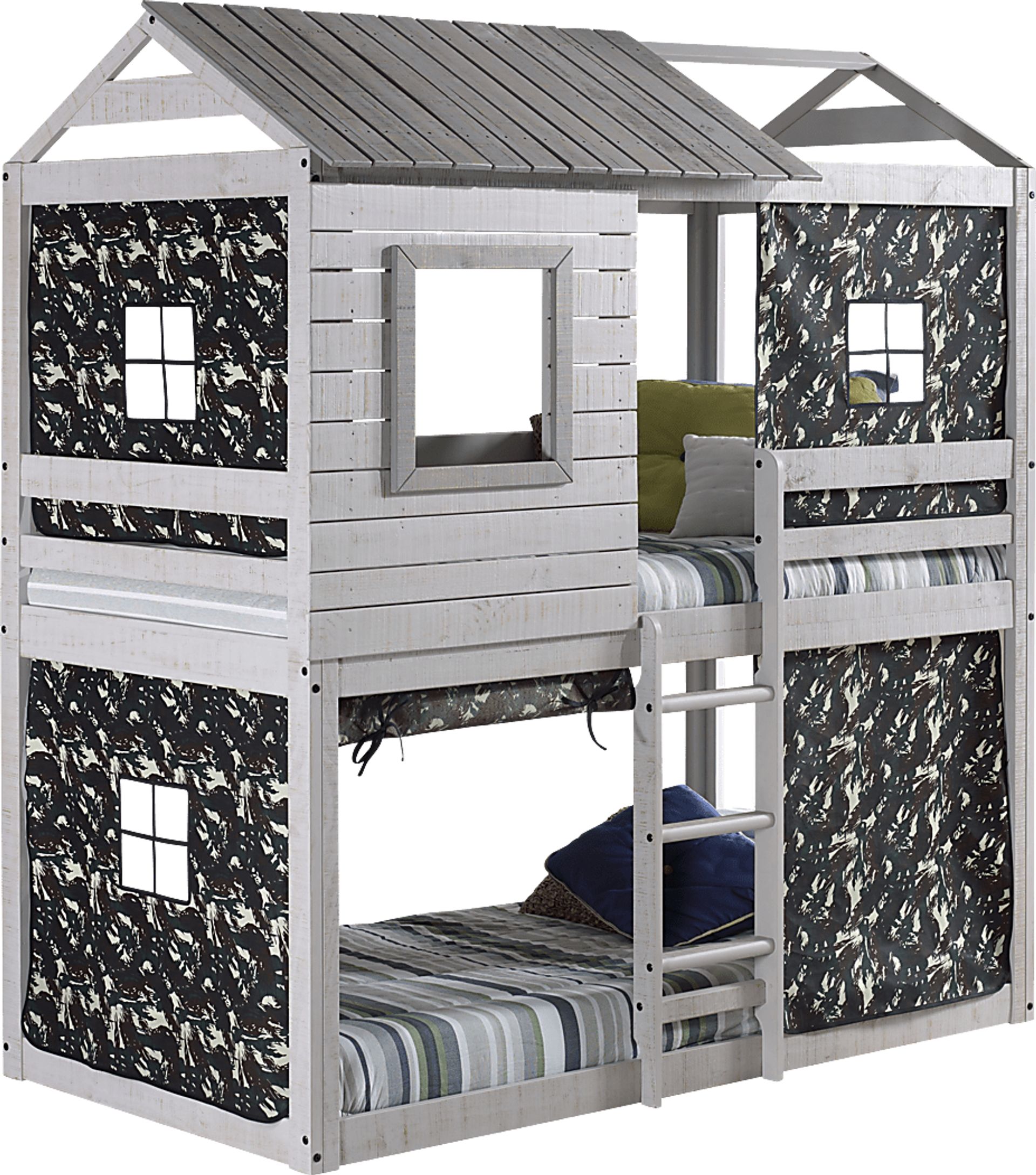 Kids Caely Camo Twin/Twin Gray Bunk Bed - Image 1