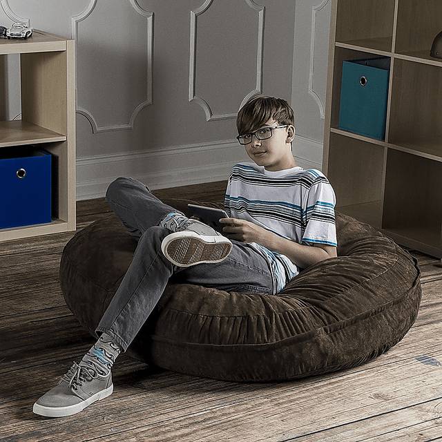 Kids Calix Brown Bean Bag Chair - Thumbnail - Image 2