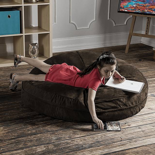 Kids Calix Brown Bean Bag Chair - Thumbnail - Image 3