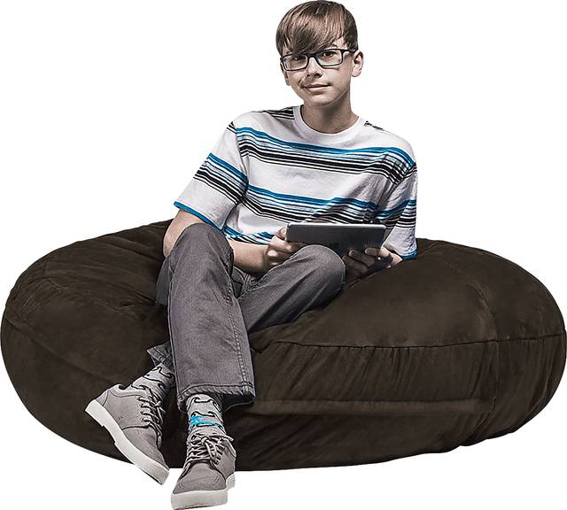 Kids Calix Brown Bean Bag Chair - Thumbnail - Image 1