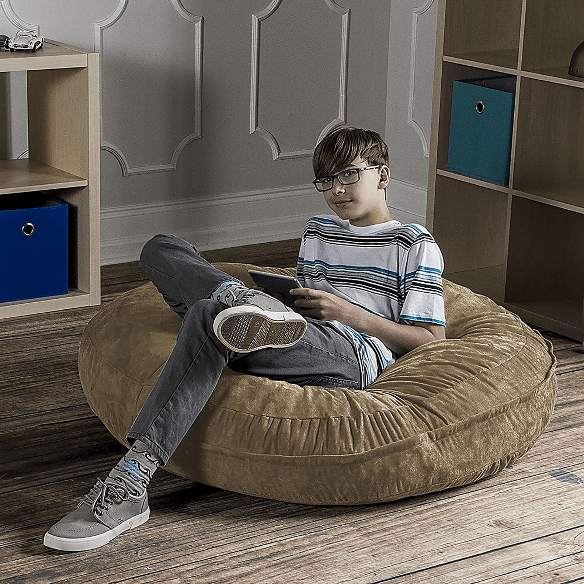 Kids Calix Camel Bean Bag Chair - Image 3