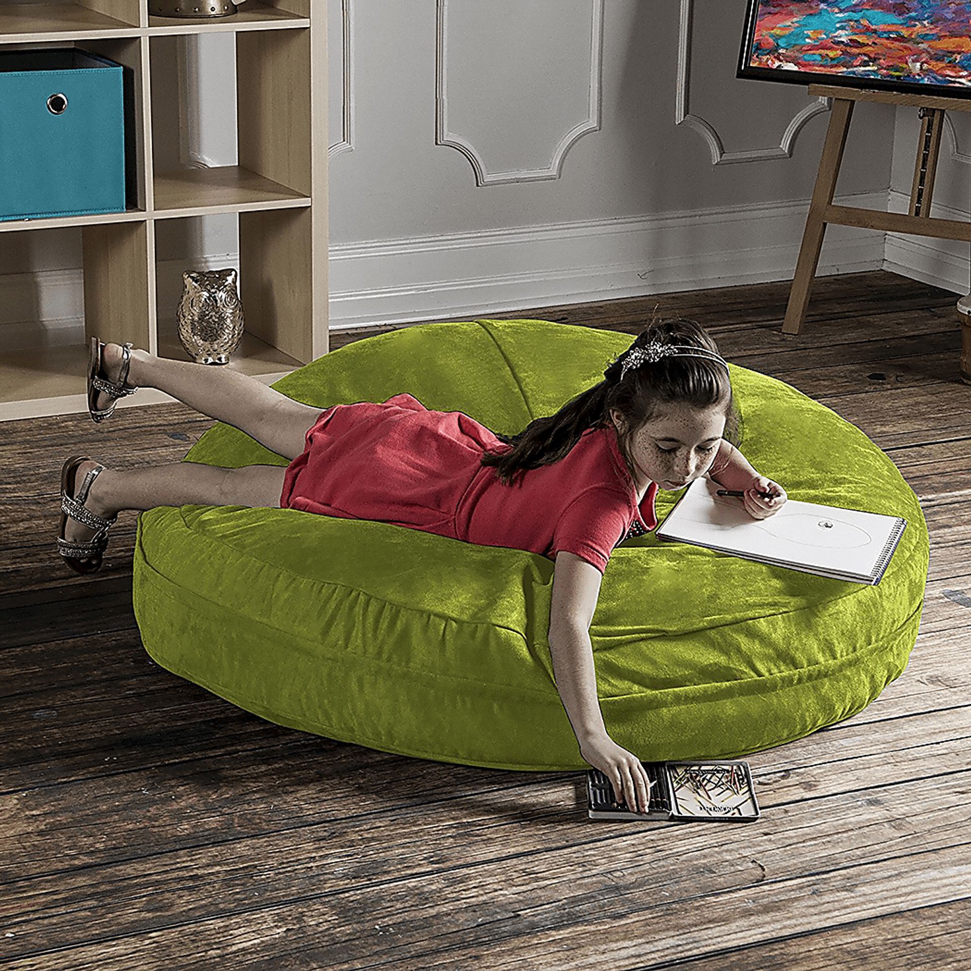 Kids Calix Green Bean Bag Chair - Image 3