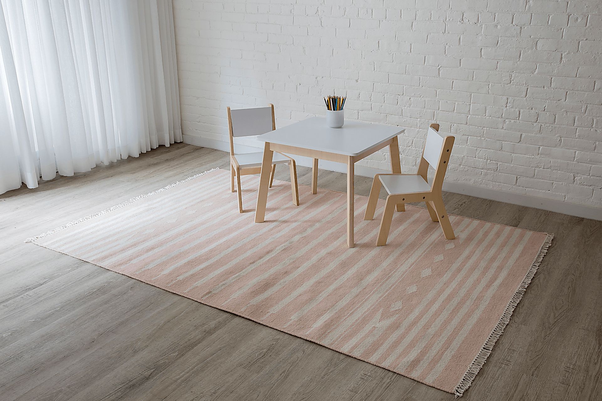 Kids Calm Pastel Pink 5' x 7'6 Rug - Image 7
