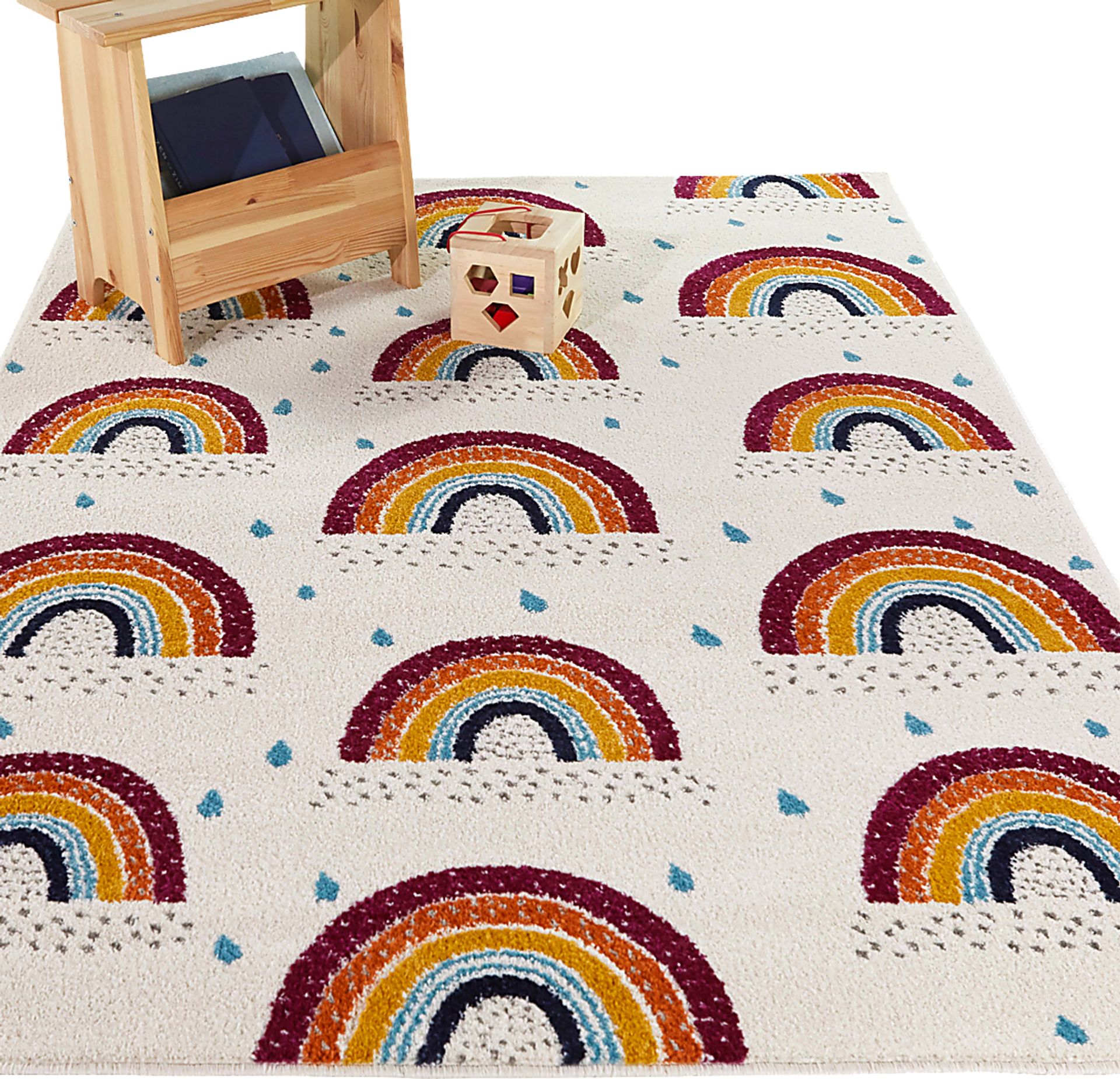 Kids Camborne Cream 5'3 x 7' Rug - Image 2