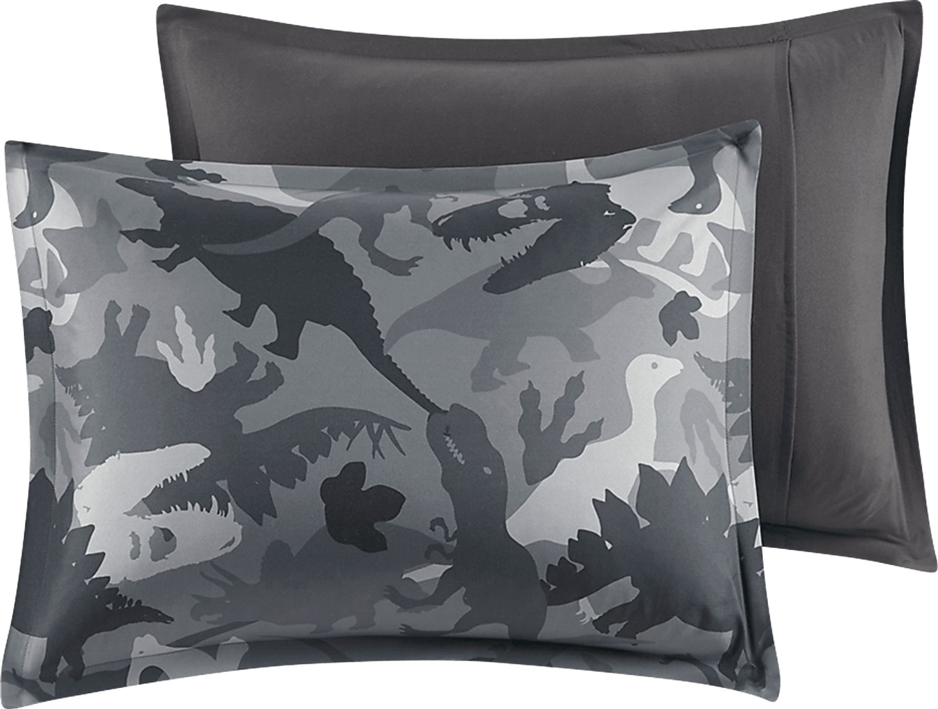 Kids Camo Dino Gray 3 Pc Twin Comforter Set - Image 2