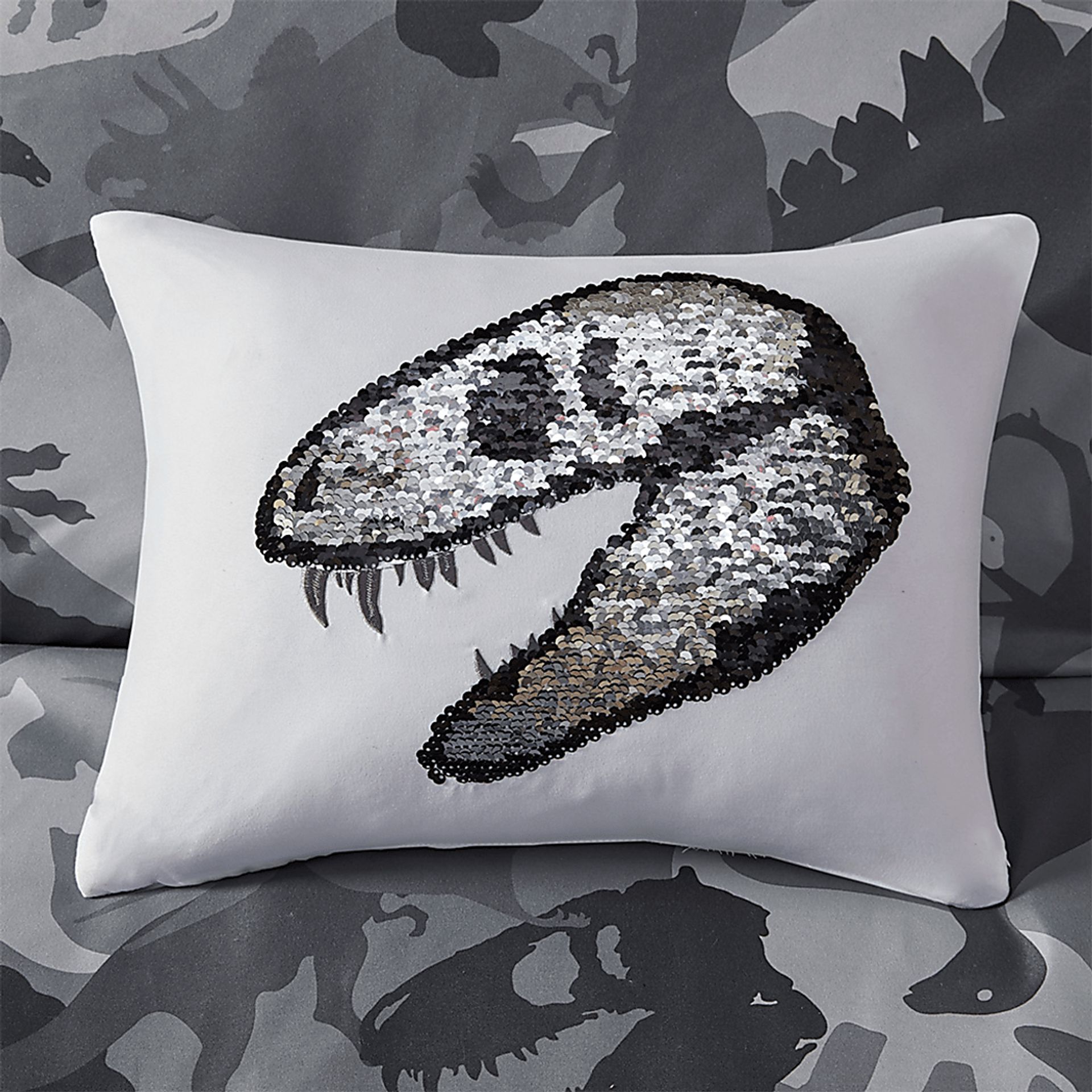 Kids Camo Dino Gray 3 Pc Twin Comforter Set - Image 6