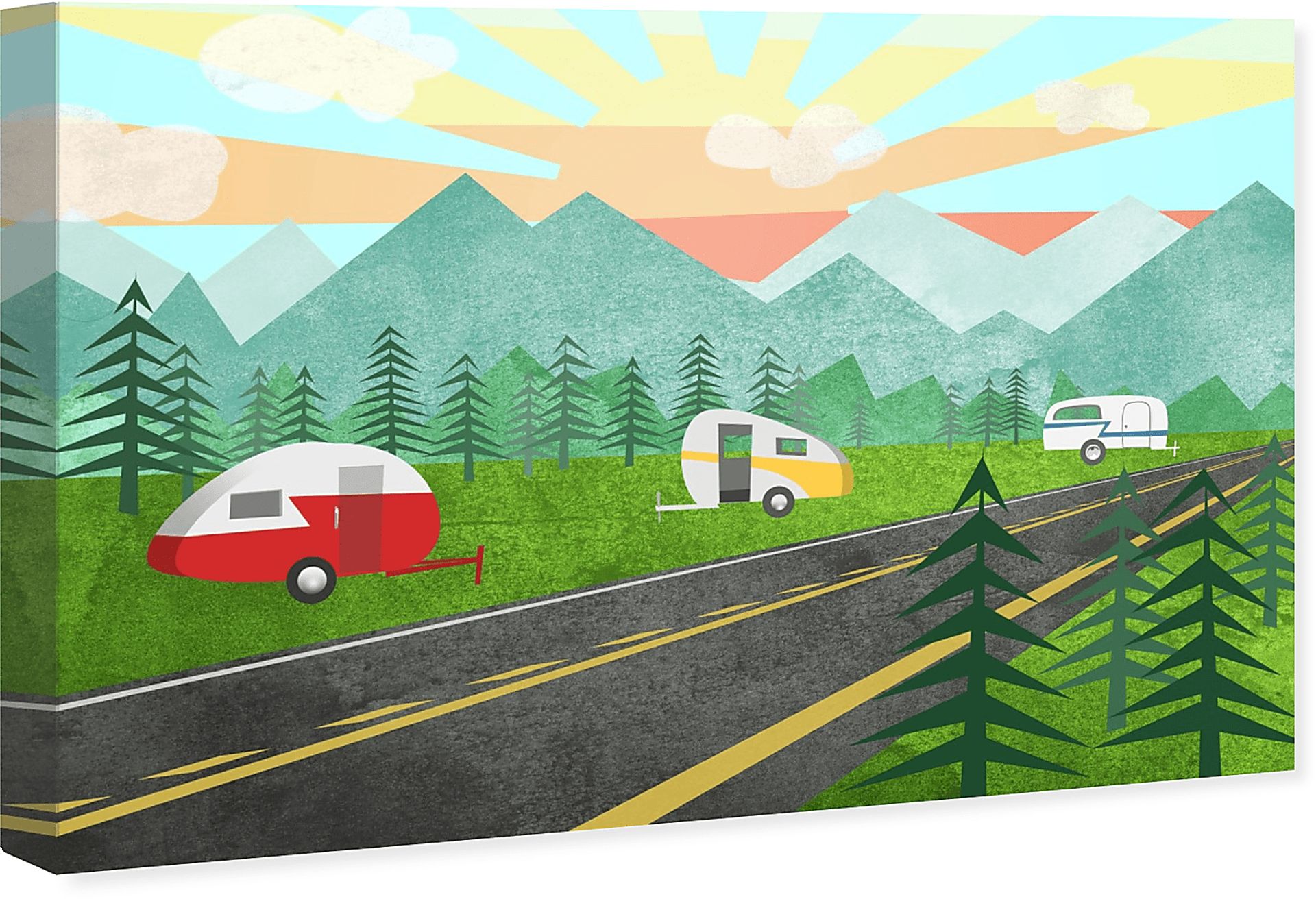 Kids Camp Mountain Blue Small Wall Art - Image 2