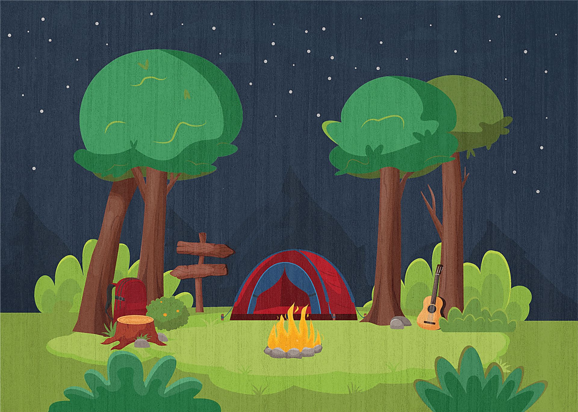 Kids Camping Air Navy 4' x 6' Rug - Image 1