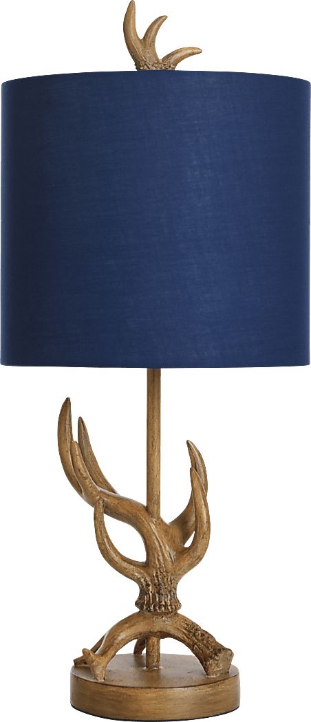 Kids Camping Decor Brown Antler Table Lamp