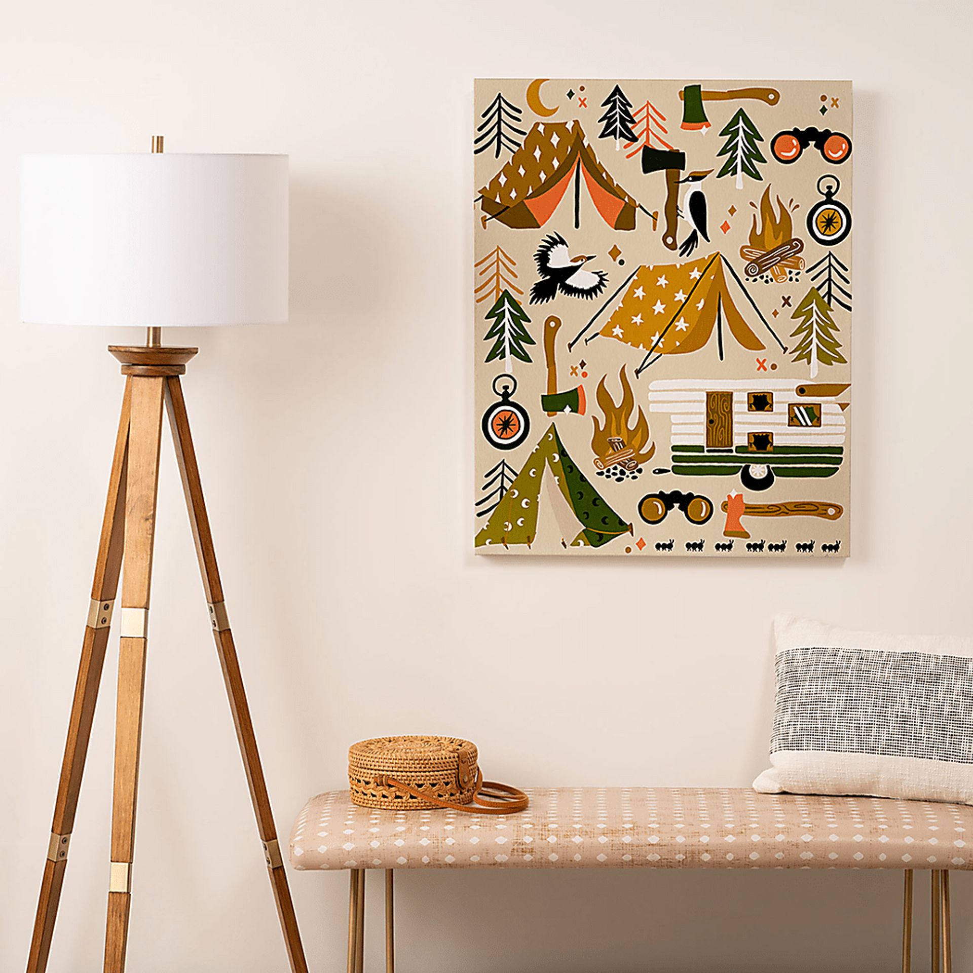 Kids Camping Kit II Beige Artwork - Image 2