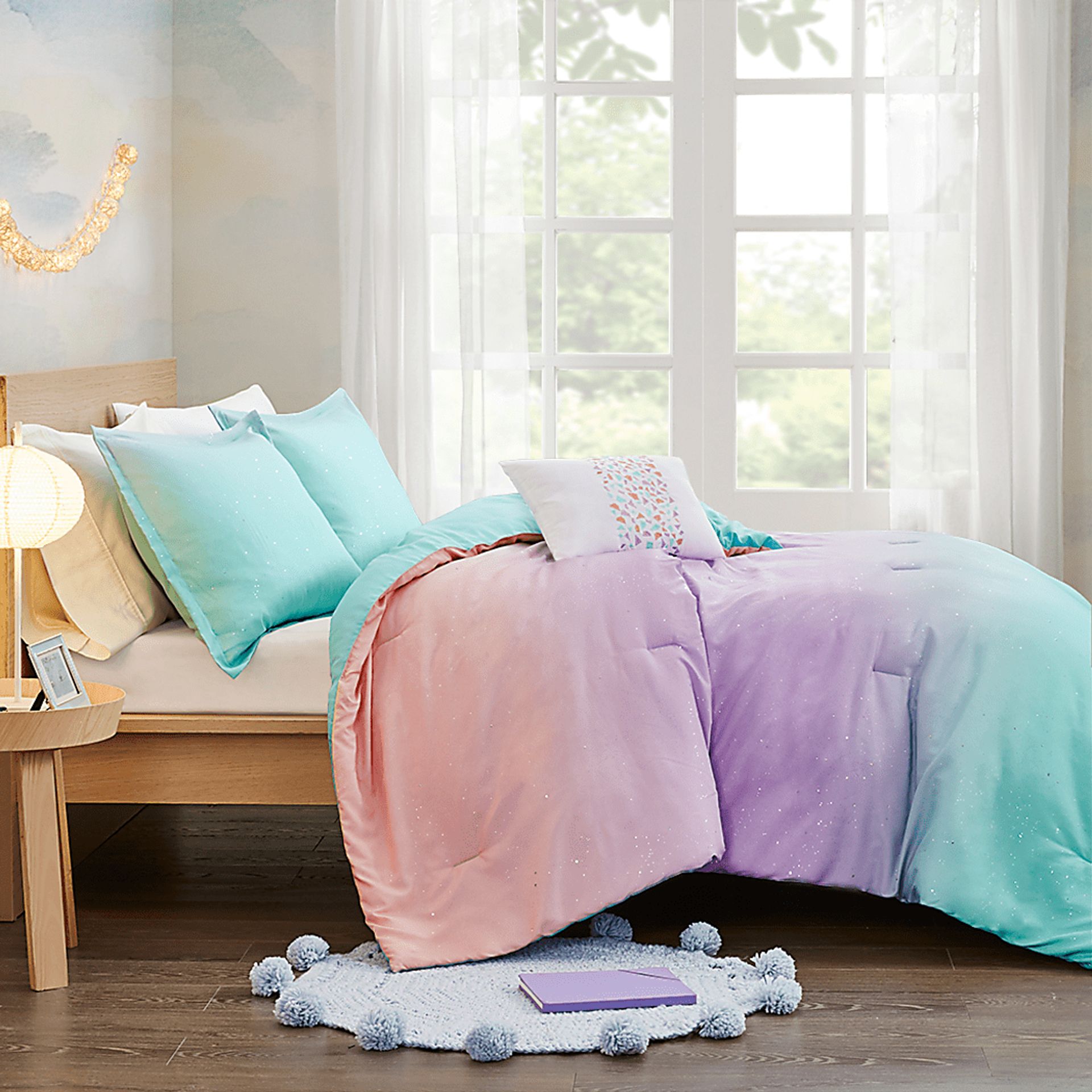 Kids Candy Ombre Aqua Twin XL Comforter Set - Image 11
