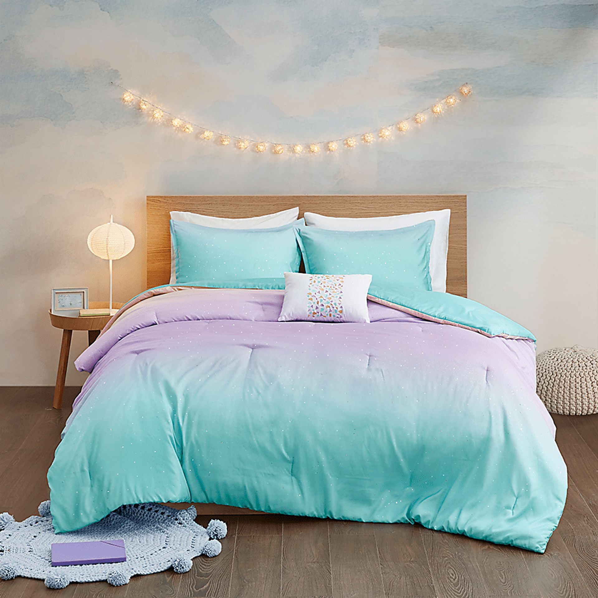 Kids Candy Ombre Aqua Twin XL Comforter Set - Image 9