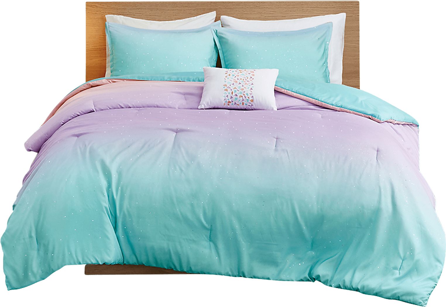 Candy Ombre Aqua Blue Full/Queen Comforter Set | Rooms to Go, image size:1524x1050