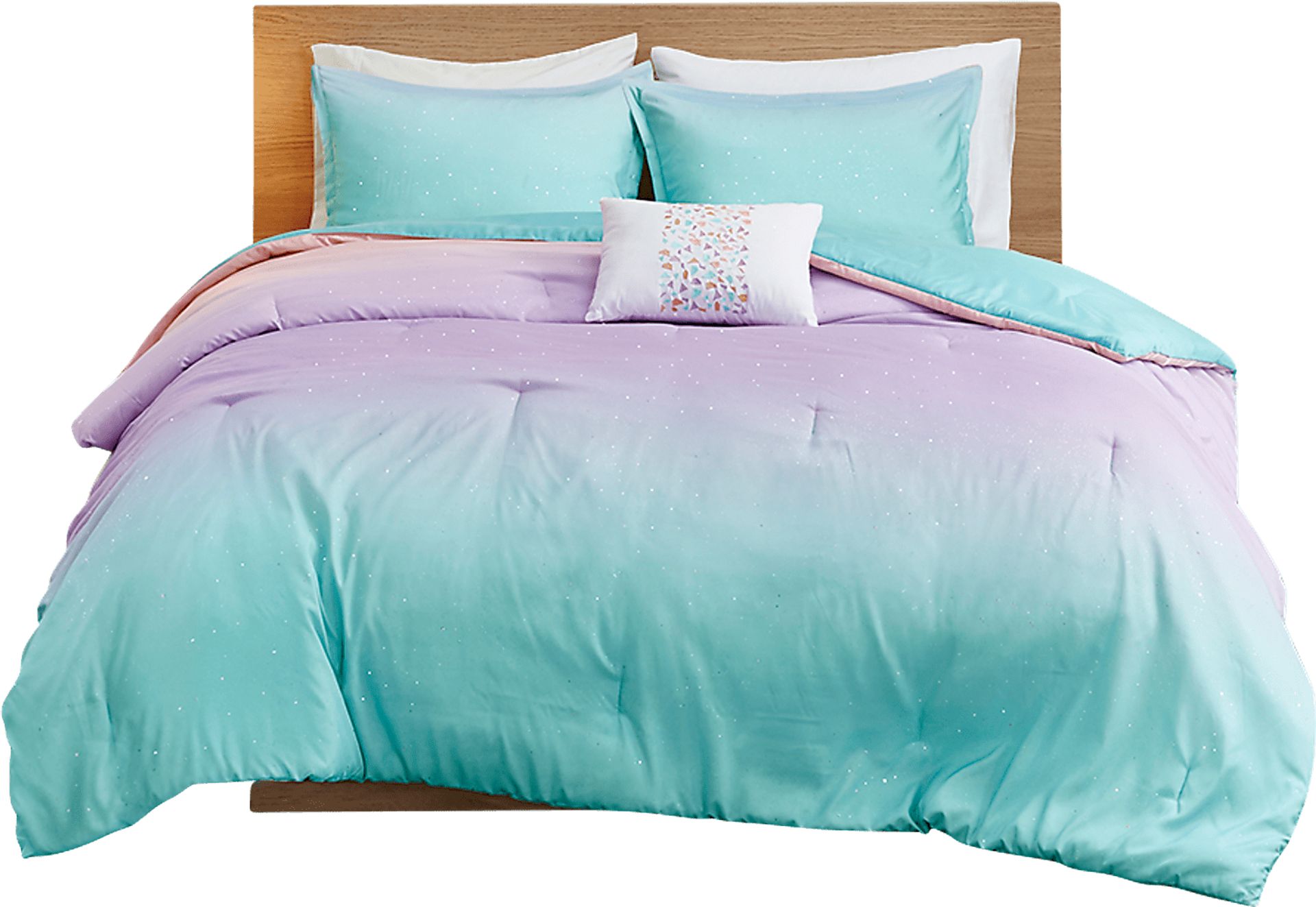 Candy Ombre Aqua Blue Full Queen Comforter Set Rooms to Go