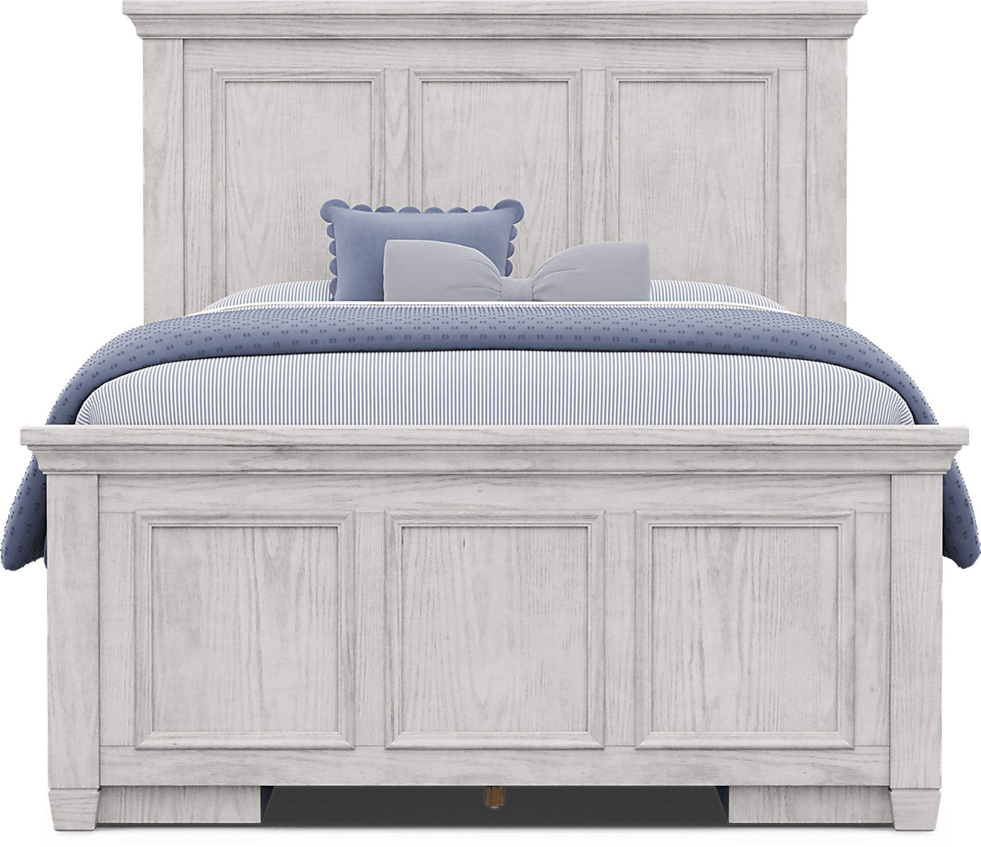 Kids Canyon Lake 2.0 Ash Gray Full Panel Bed with 2 Storage Side Rails - Image 2